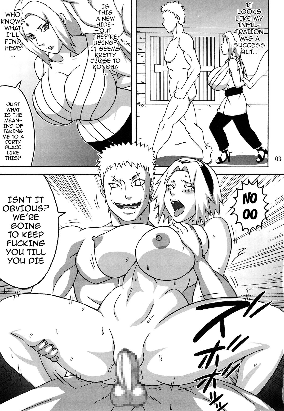 Tsunade no In Kangoku R - Chichikage Tanetsukeden | Tsunade's Lewd Prison 3 page 4 full