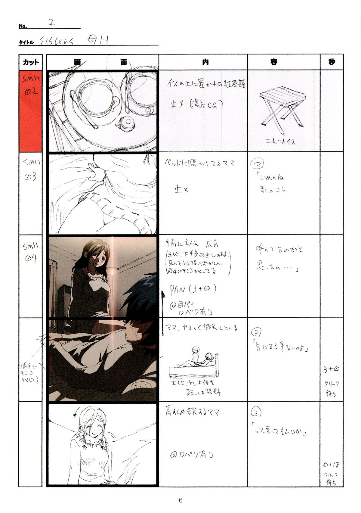 SISTERS -Natsu no Saigo no Hi- H Scene All Part Storyboard page 6 full