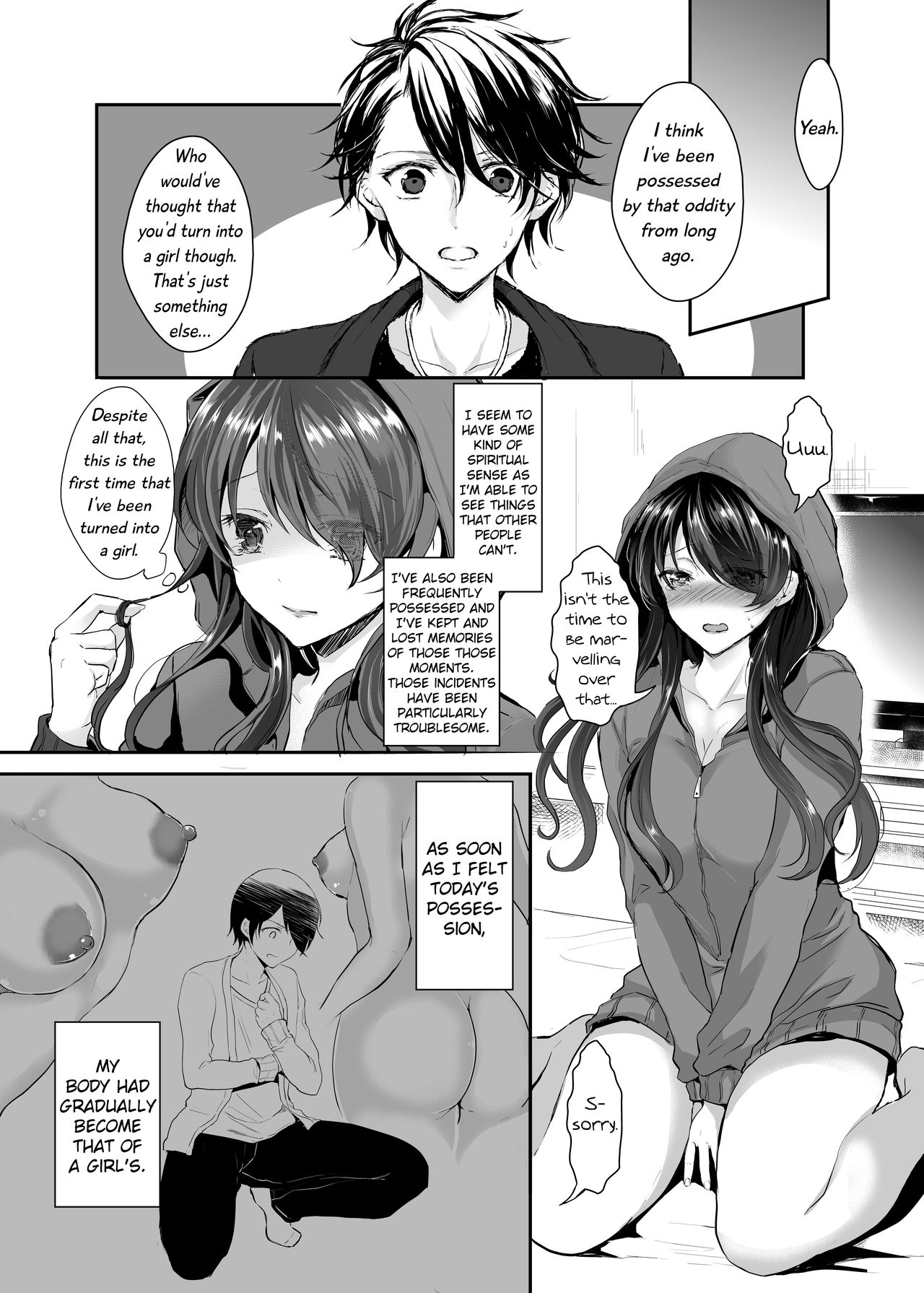 Otsukaresama desu Nyotaika-chan! | The Possessed Genderbender-chan! page 9 full