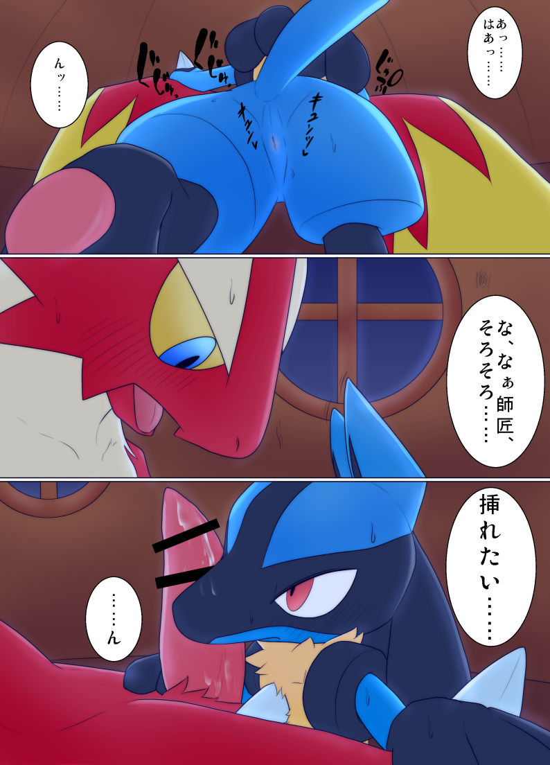 Bashaamo ♂ x Lucario ♂ Ero Manga page 3 full