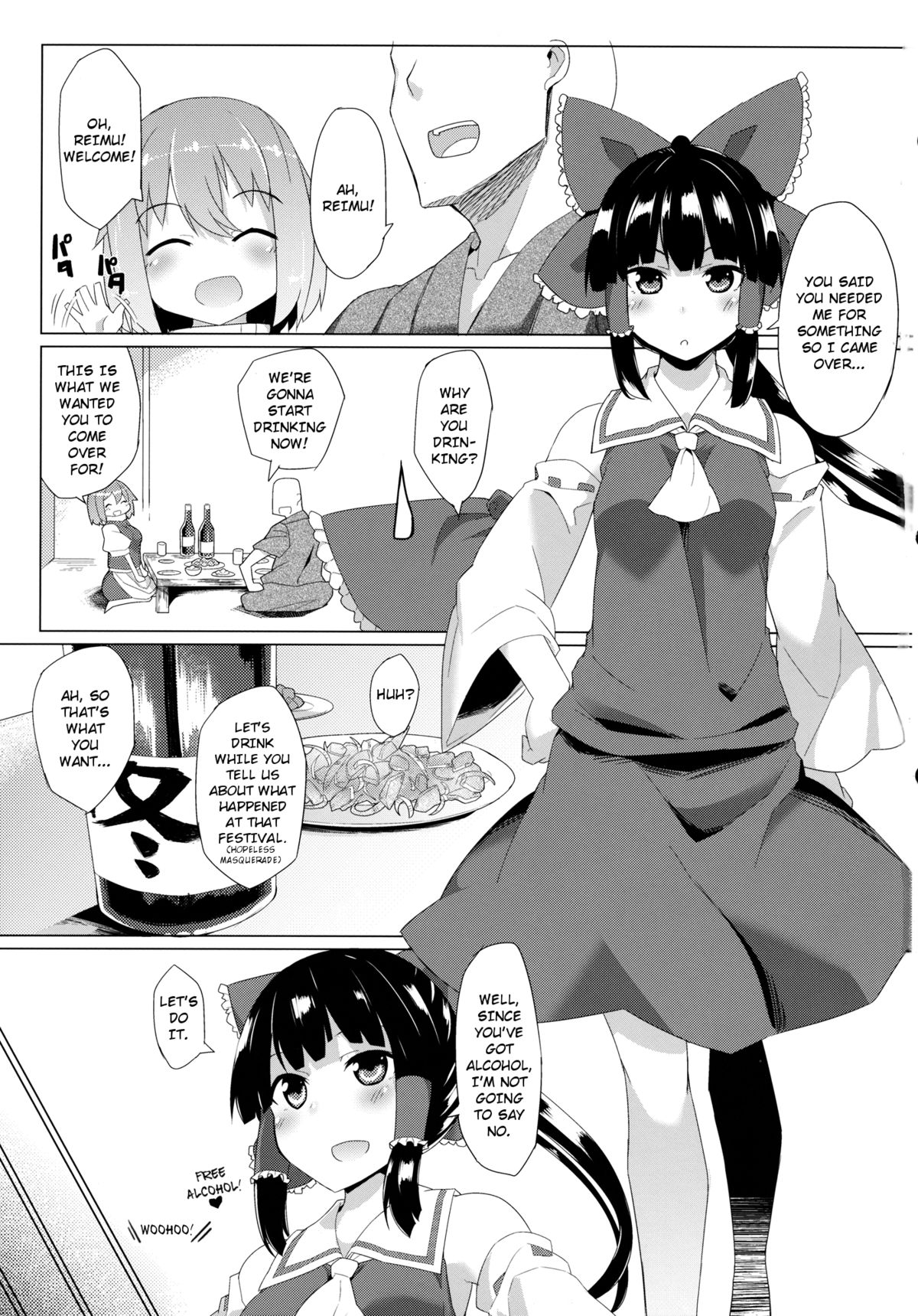 x Letty -Ore to Kuromaku to Miko-san ga Yotta Ikioi de Sanmiittai- | xLetty -The shrine maiden, the mastermind and I got drunk and had a vigorous threesome- page 2 full