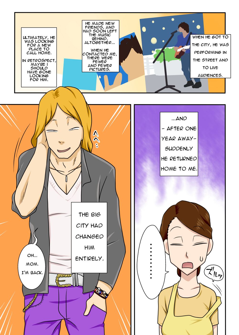 Kaette Kita Musuko ga Kinpatsu Yarichin | My Son Returned as a Blond Man-Slut page 4 full