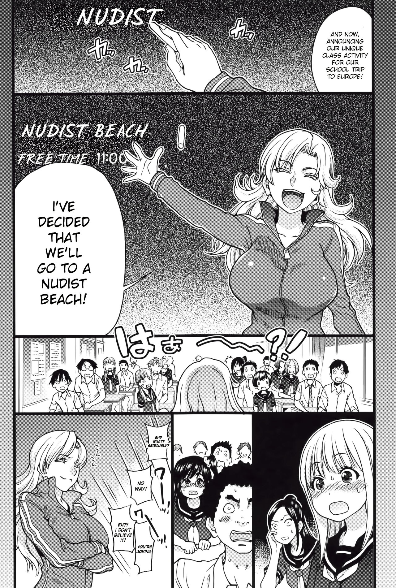 Nudist Beach ni Shuugakuryokou de!! +8P Shousasshi page 10 full
