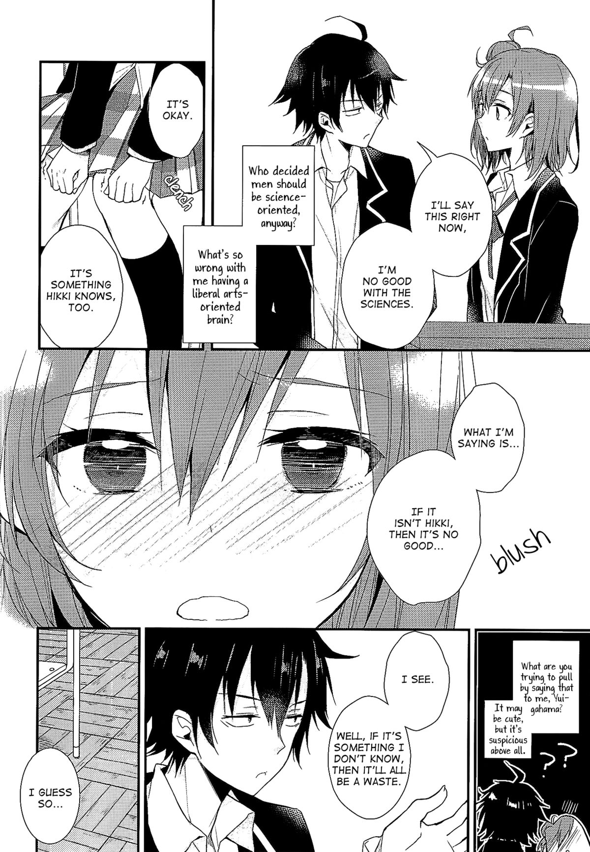 Chotto, Yuigahama-san chika sugimasu yo. | Wait a minute, you're getting too close, Yuigahama-san. page 9 full