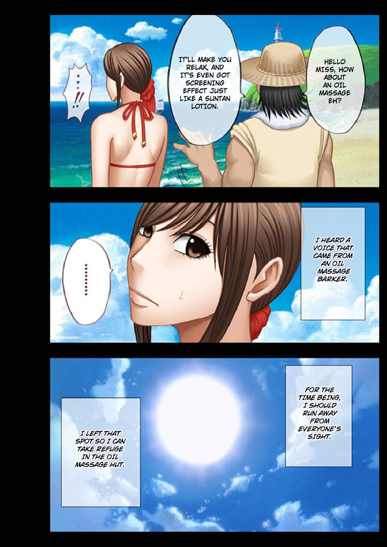 Koe no Dasenai Joukyou de Massage de Ika Sareru Onna-tachi ~Umi no Ya Hen~ | Make These Girls Silently Come without a Word While Massaging Them ~Beach Hut Episode~ page 9 full