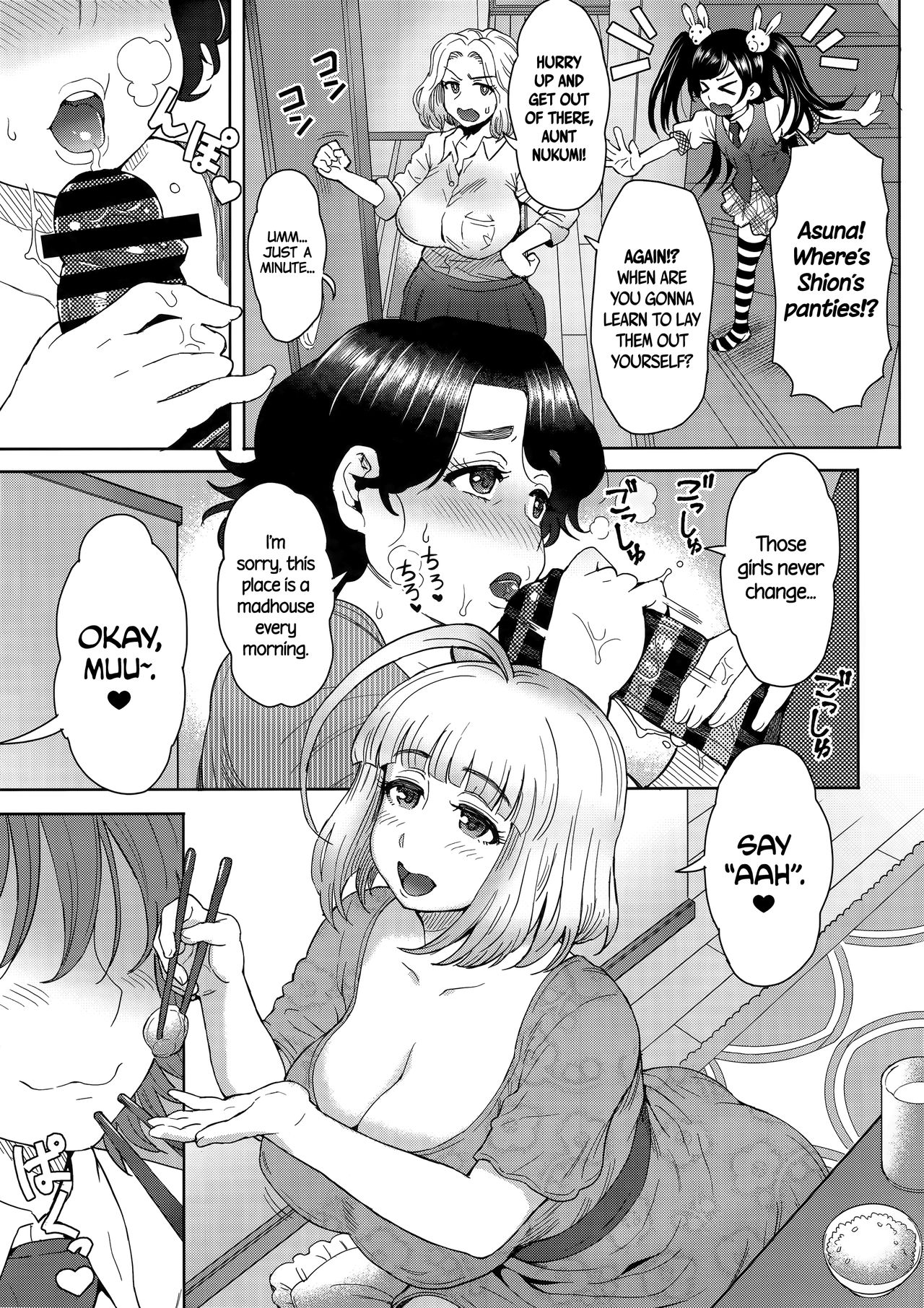 Ashitaba-san Chi de Nichijouteki ni Seishori Dekiru Isourou no Boku | My Daily Life Relieving My Sexual Urges in the Ashitaba Family Household   =TLL + CW= page 4 full