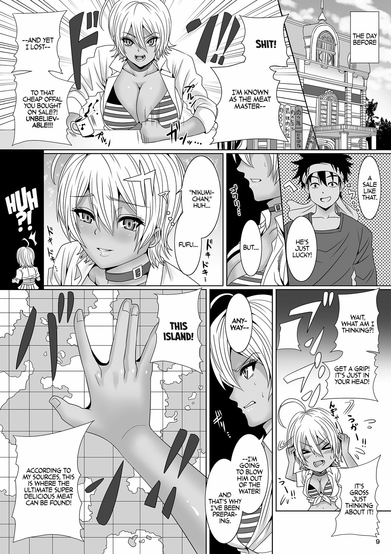 Jump Tales 14 -Ni Ana Kushizashi Nikumi no Tairyou Jiru Bukkake Oagariyo | DP Nikumi's Tsunami Bukkake - Order Up! page 9 full