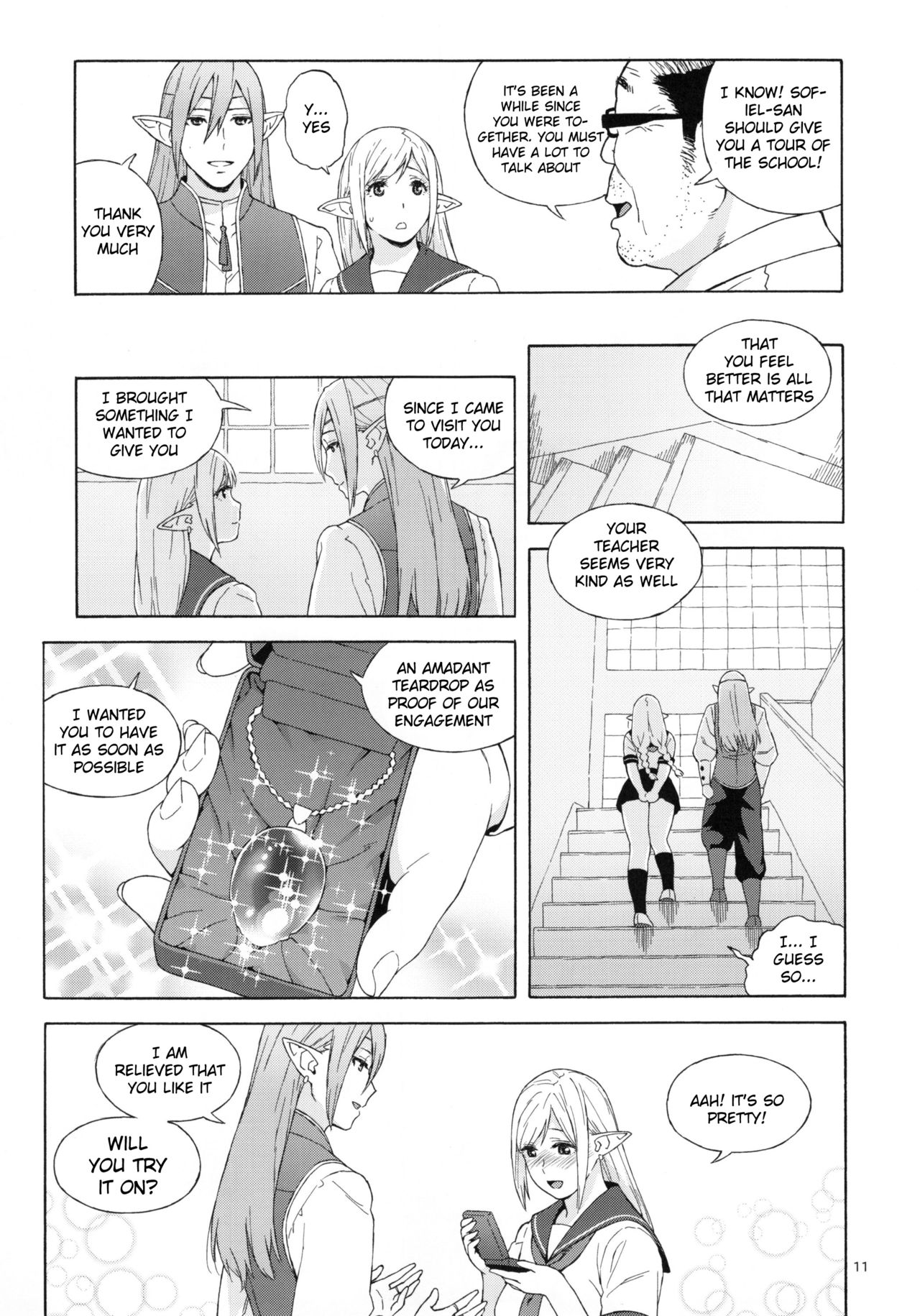 Tenkousei JK Elf 2 -Kegasareta Konyaku no Akashi- page 10 full