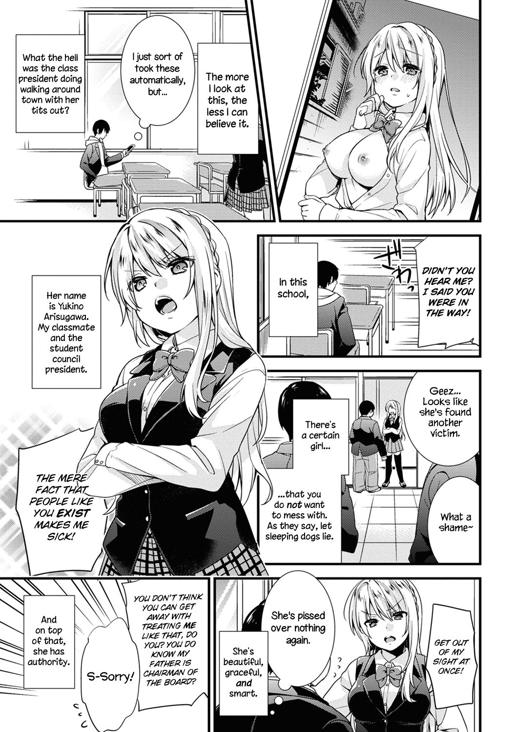 Gakuen no Ojou-sama ga Roshutsukyou no Dohentai datta Hanashi | The Academy Princess is Actually a Perverted Exhibitionist Ch. 1 page 4 full