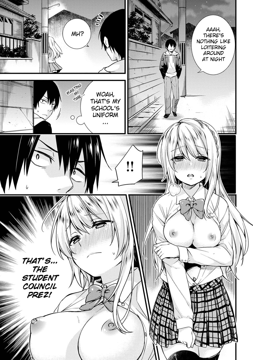Gakuen no Ojou-sama ga Roshutsukyou no Dohentai datta Hanashi Ch. 1-4 page 1 full
