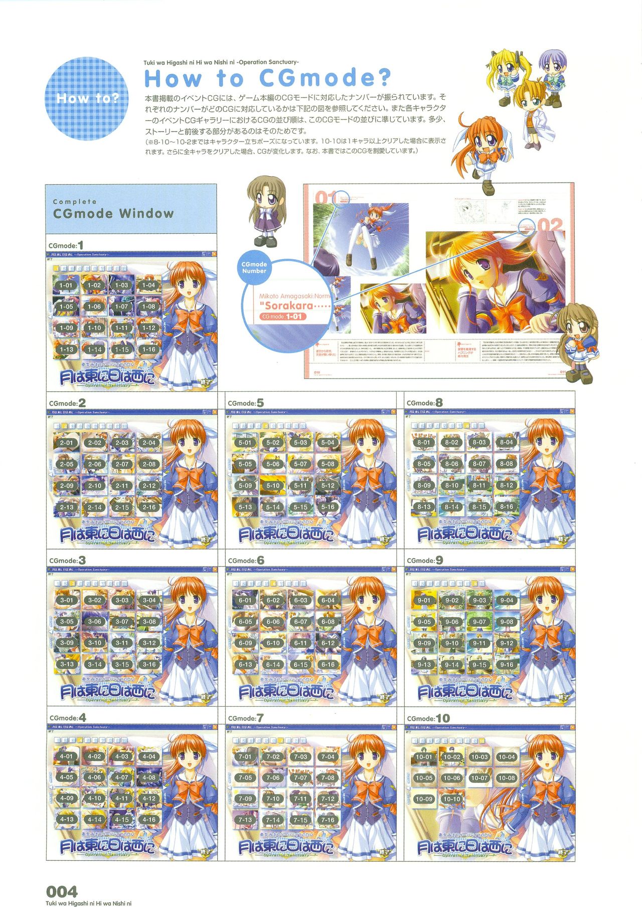 Tsuki wa Higashi ni Hi wa Nishi ni - Operation Sanctuary - Visual Fan Book Shokai Ban page 10 full