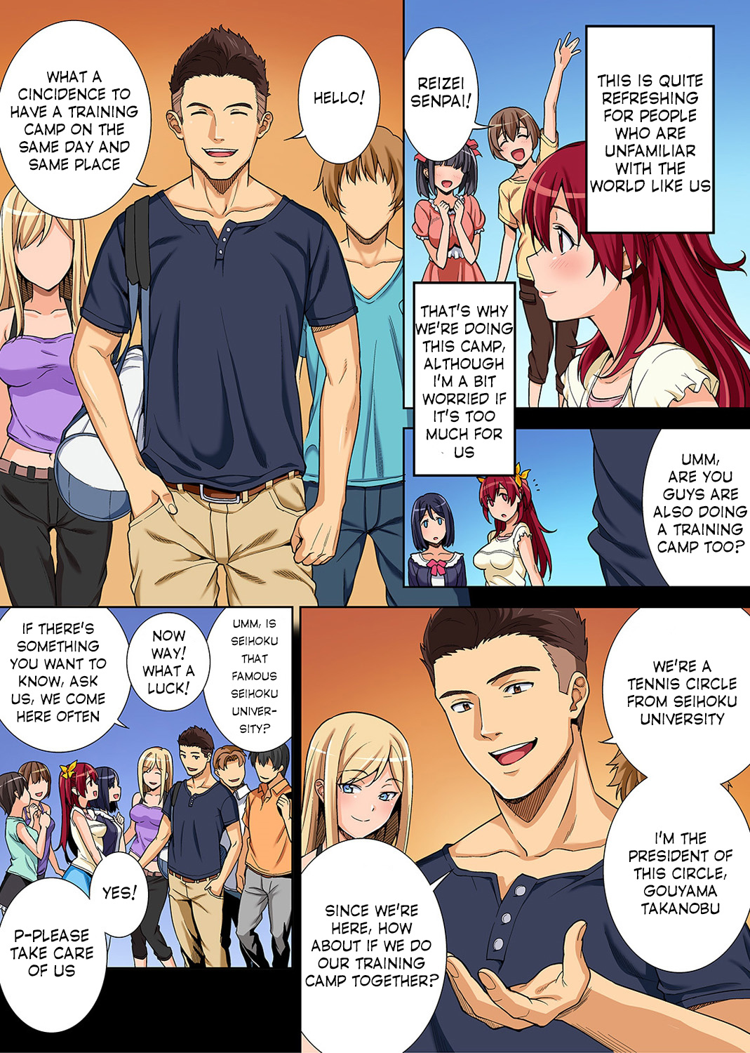 Bou Yuumei Shiritsu Daigaku YariCir no Jittai ~Gasshukusaki de Issho ni Natta Ojou-sama Daigakusei-tachi no Baai~ Ch. 1-3 page 4 full