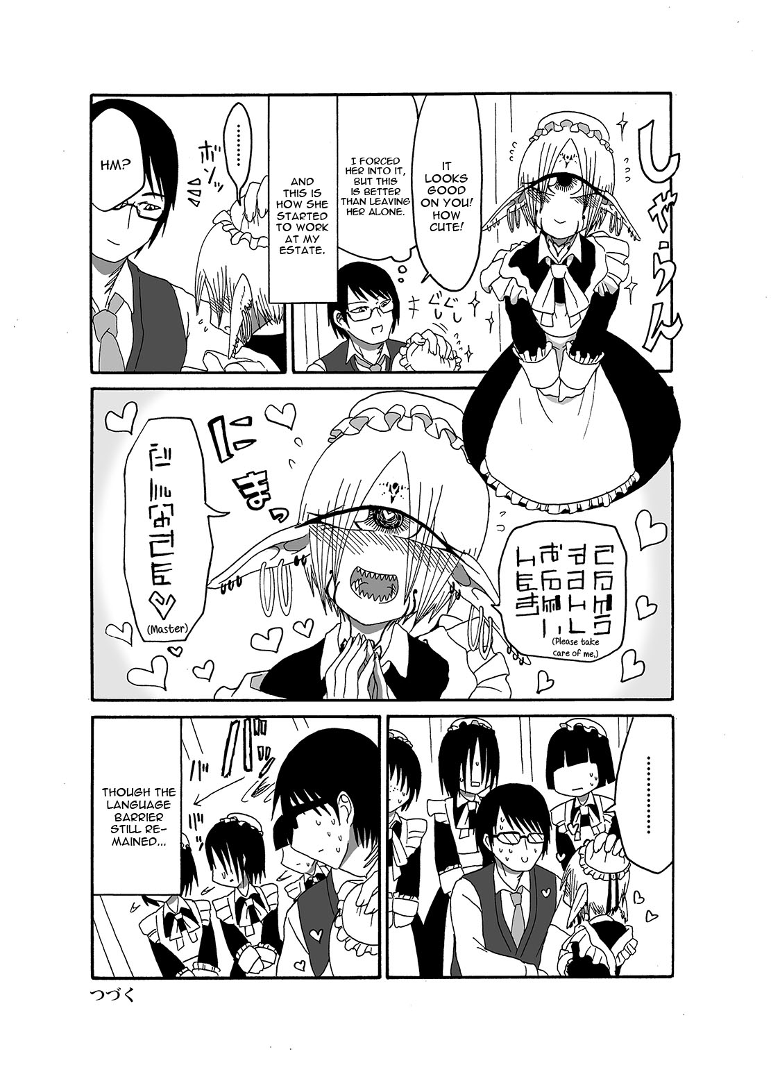 Mikai no Chi de Hirotta Nazo Gengo Tangan-chan o Maid to Shite Yatotte Icha Love suru Hon page 8 full