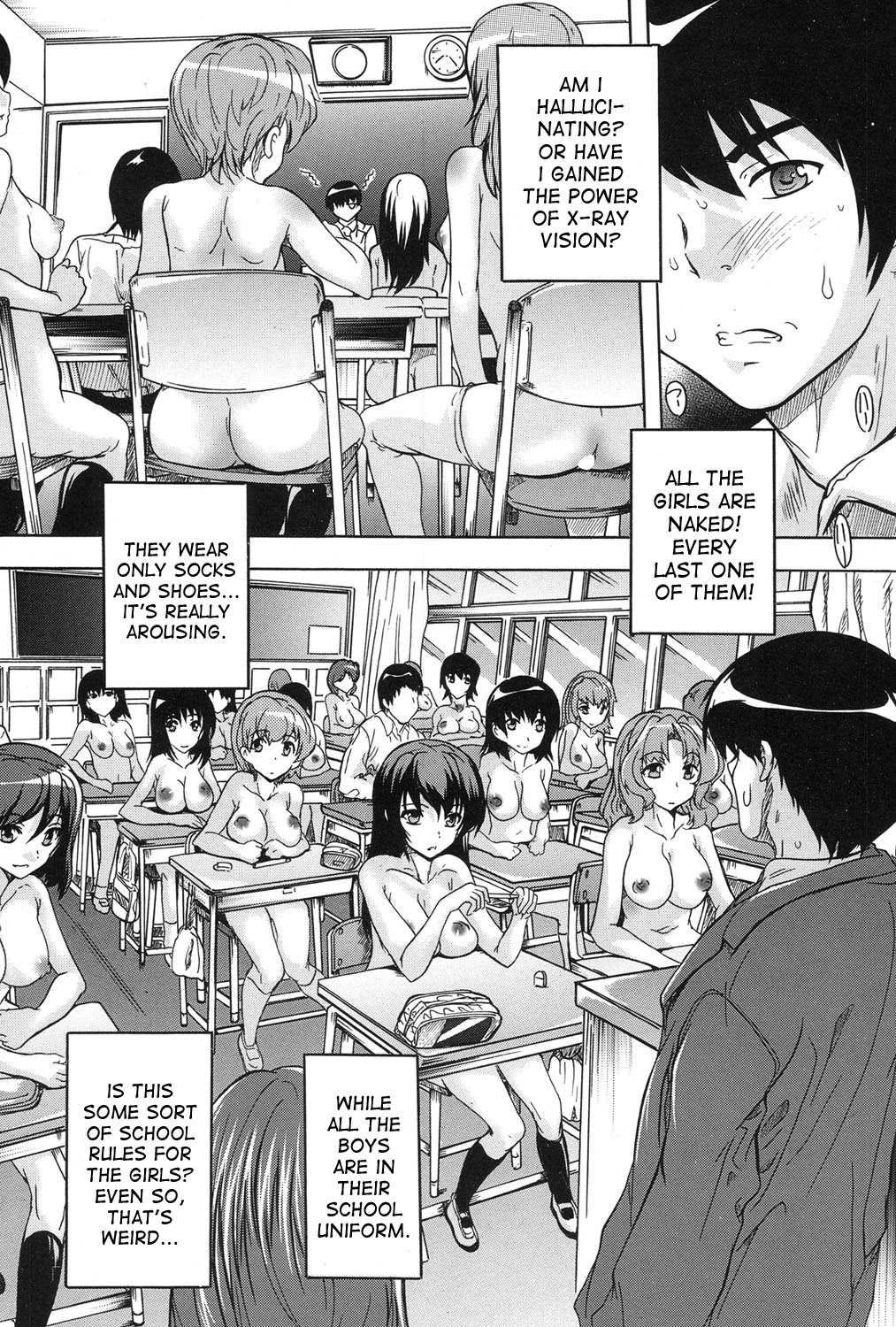 Saimin! Zenra Gakuen | Hypnotism! Nude Girls School Ch. 1-3 page 8 full