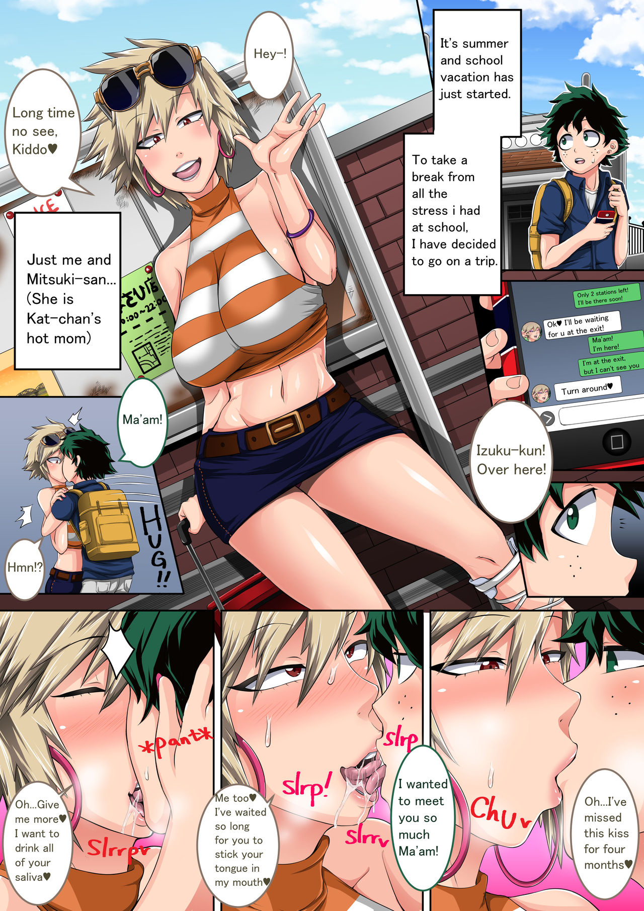 Boku no Harem Academia Bakugou Mama to no Natsuyasumi "Zenpen" | Summer Vacation with Bakugou's Mom Part. 1 page 3 full