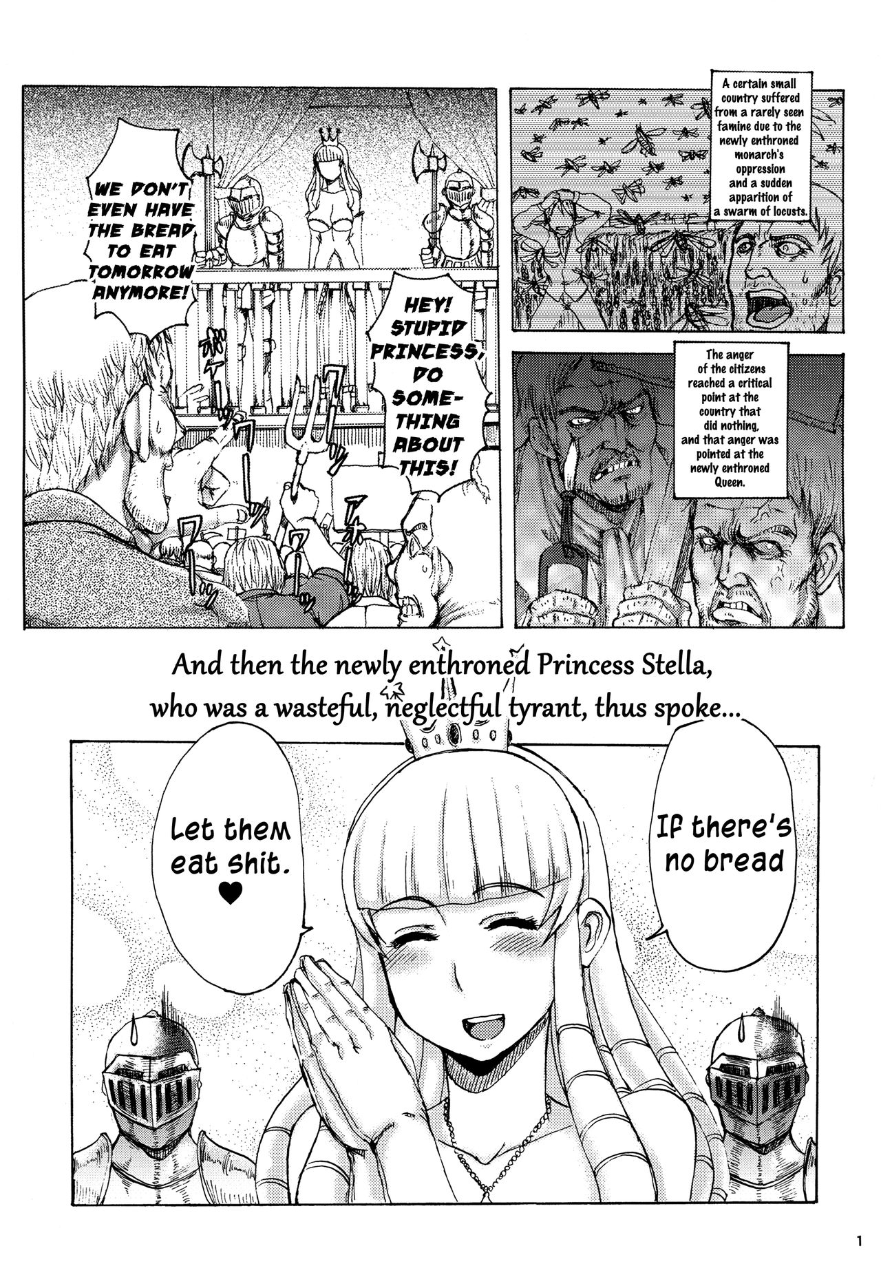 The Female Knight is brown and a 30 year old virgin, and on top of being a shotacon, she loves blonde princes. page 2 full