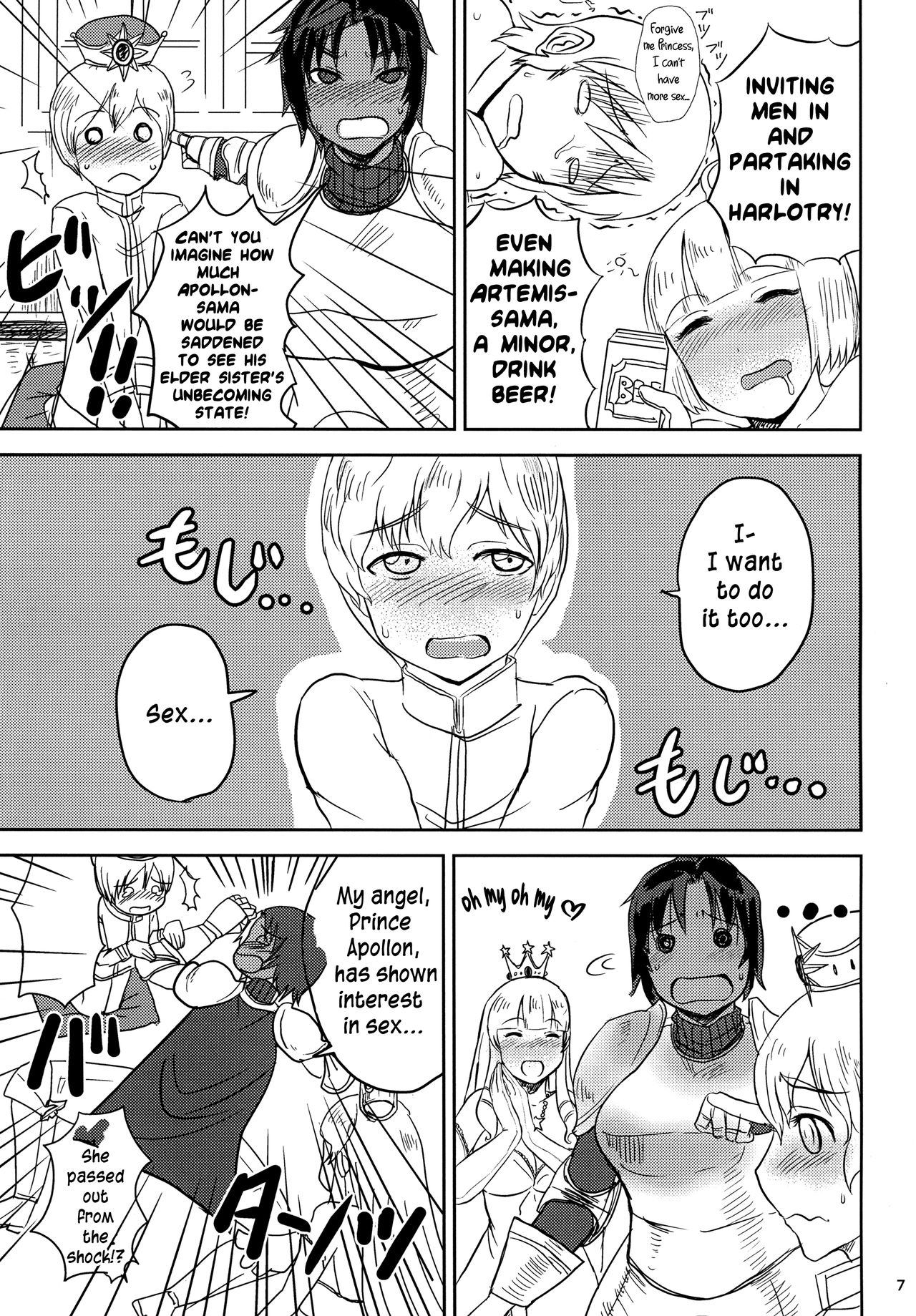 The Female Knight is brown and a 30 year old virgin, and on top of being a shotacon, she loves blonde princes. page 8 full