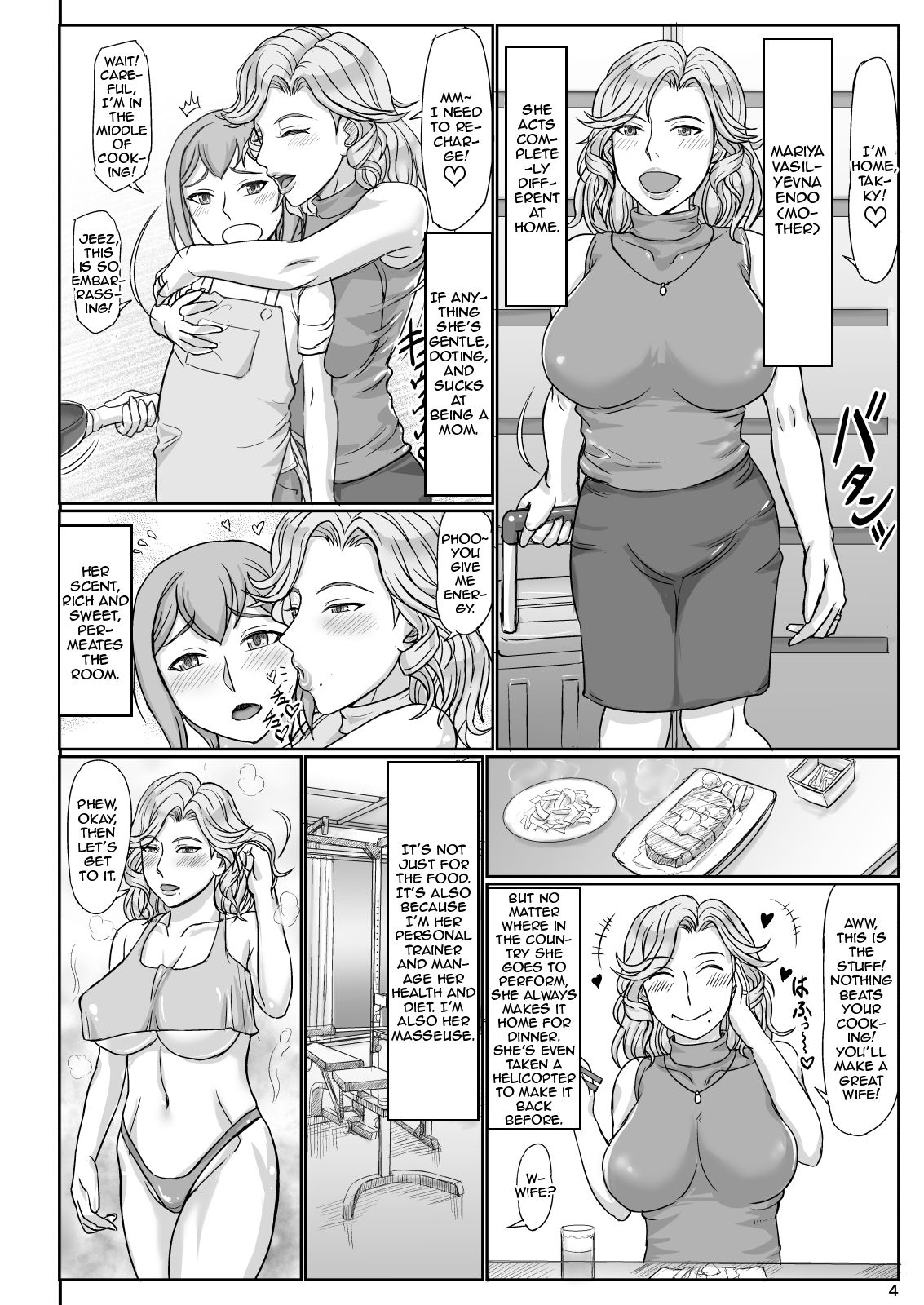 Mama wa Russian Half no Akuyaku Wrestler - Icha Love Kyuuai Hen | My Mom is a Half-Russian Heel Wrestler - The Sexy Love-Dovey Courting Edition page 5 full