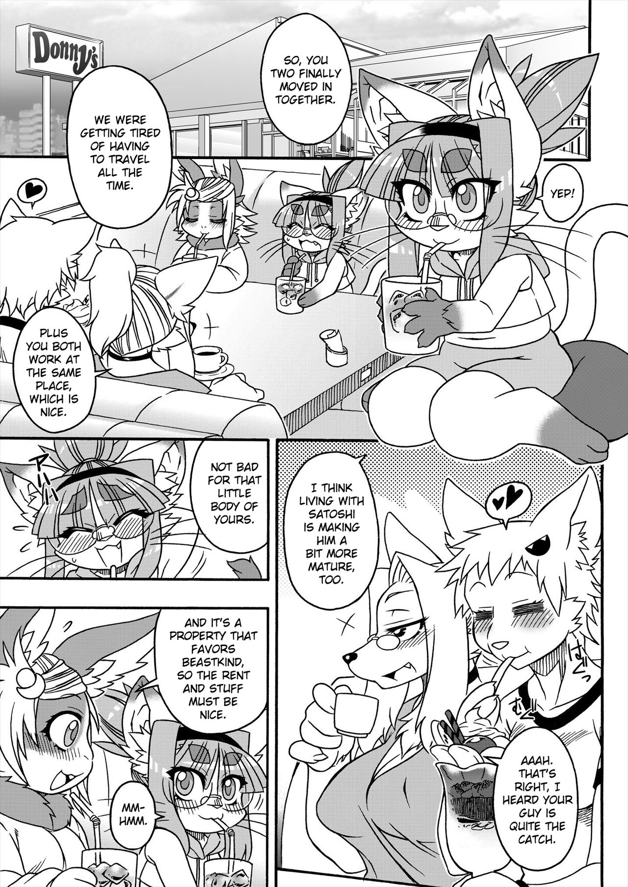 Neko Kano no Midori-san 2 | Cats With Benefits 2 page 1 full