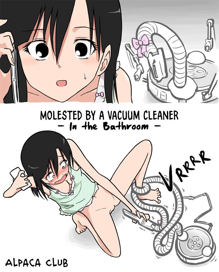 Soujiki ni Okasareta - Senmenjo Hen - | Molested by a Vacuum Cleaner - In the Bathroom - page 1 full