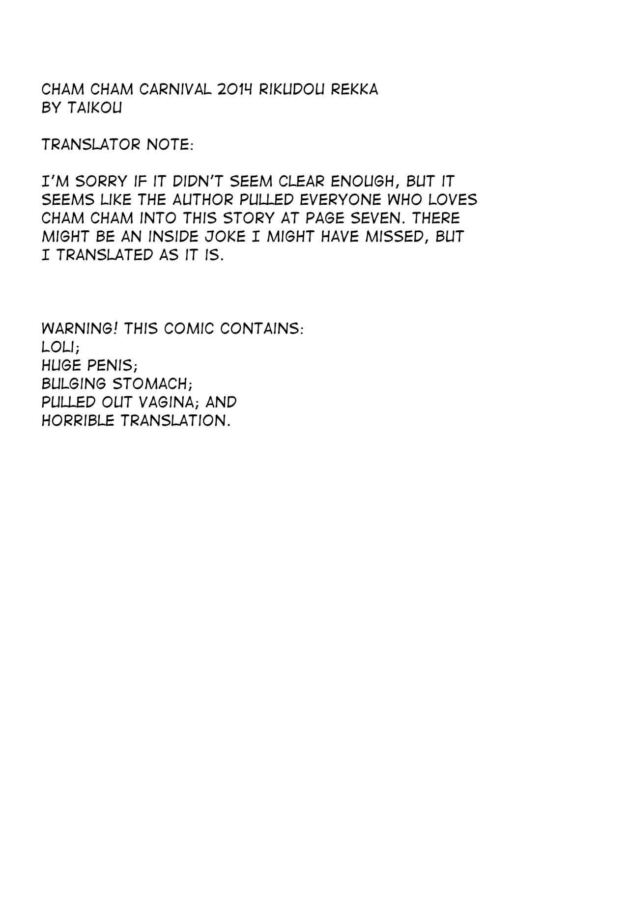 Cham Cham Carnival 2014 Rikudou Rekka page 2 full