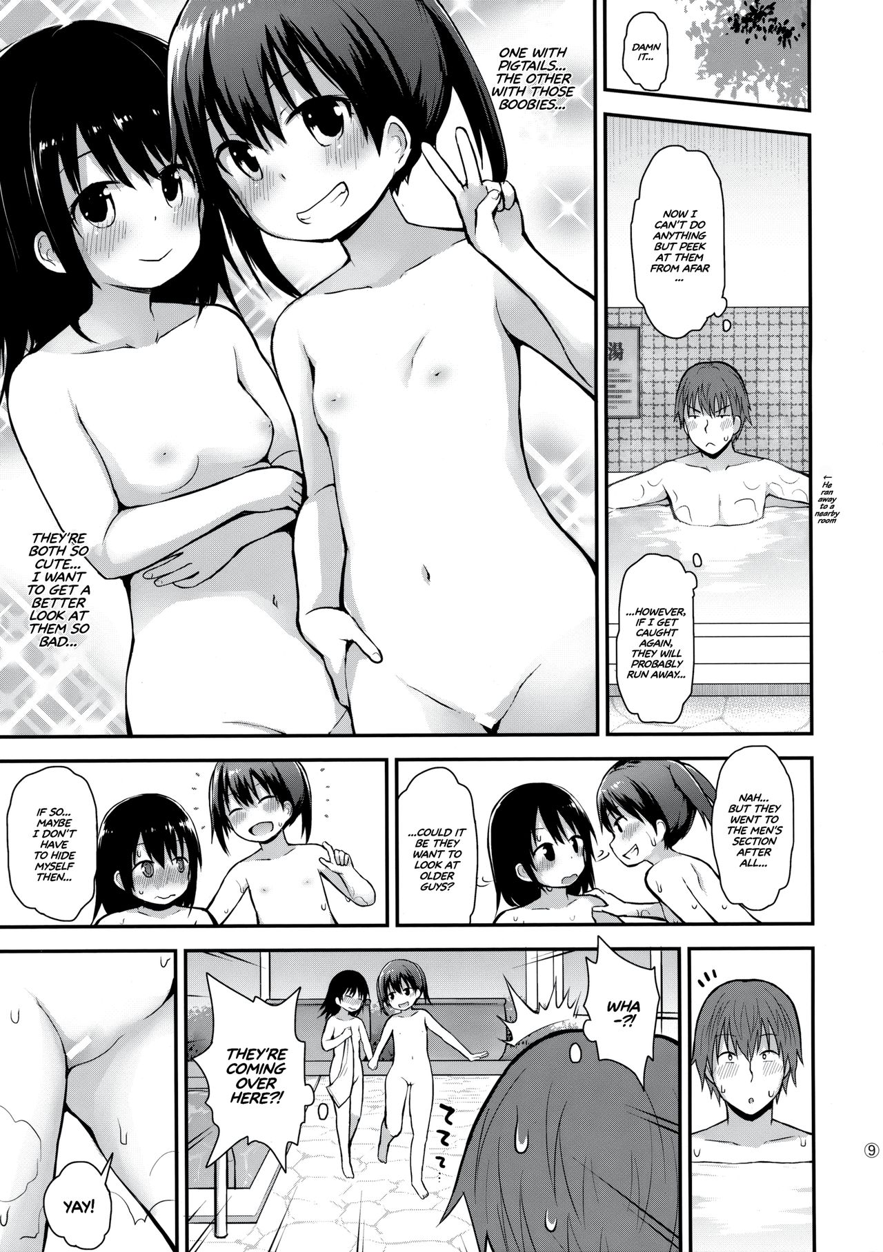Onnanoko datte Otokoyu ni Hairitai | They may just be little girls, but they still want to enter the men's bath! page 8 full