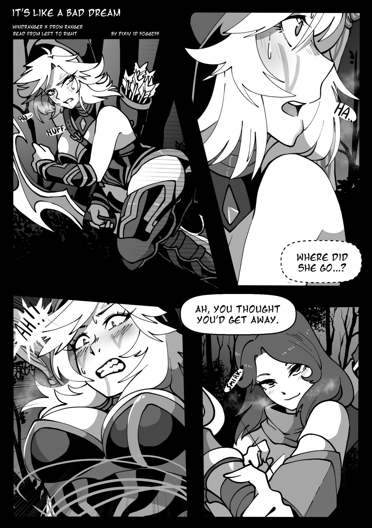 "It's Like A Bad Dream" Windranger x Drow Ranger comic by Riko page 2 full