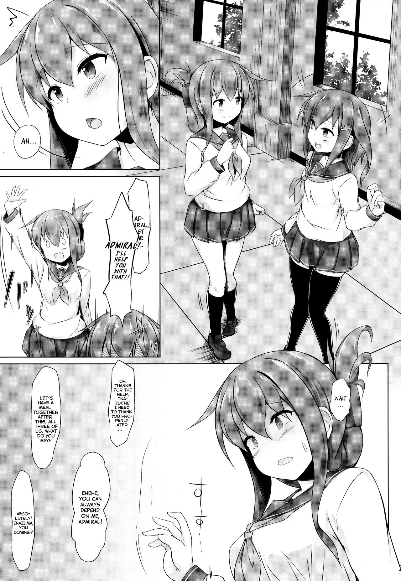 Ikazuchi to Inazuma wa Shireikan no Aka-chan ga Hoshii no desu!! | Ikazuchi and Inazuma Wants the Admiral's Babies!! page 3 full
