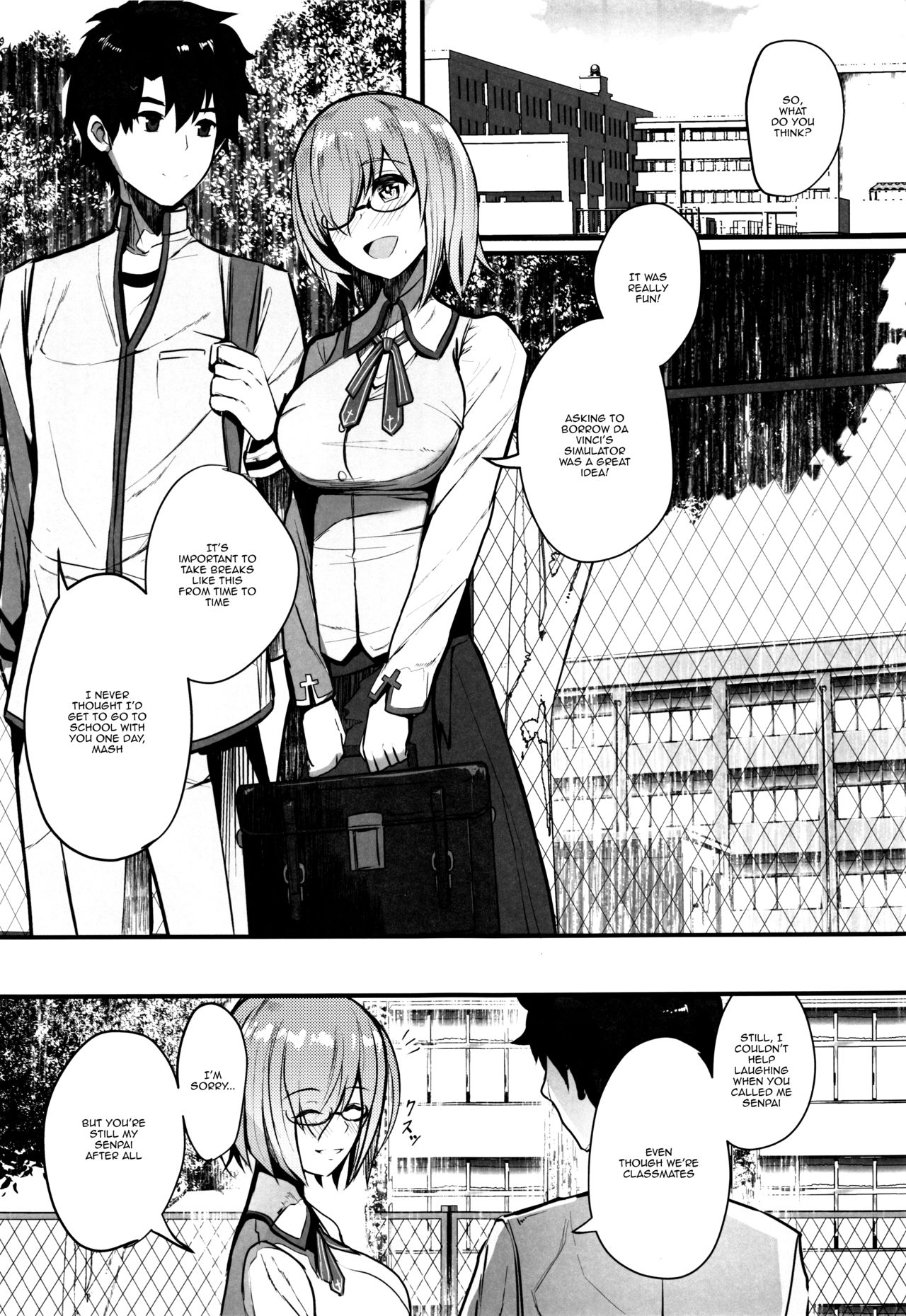 Mash to Koukou Seikatsu Seifuku Hatsu Ecchi Hen | Having a Lewd Highschool Life With Mash page 2 full