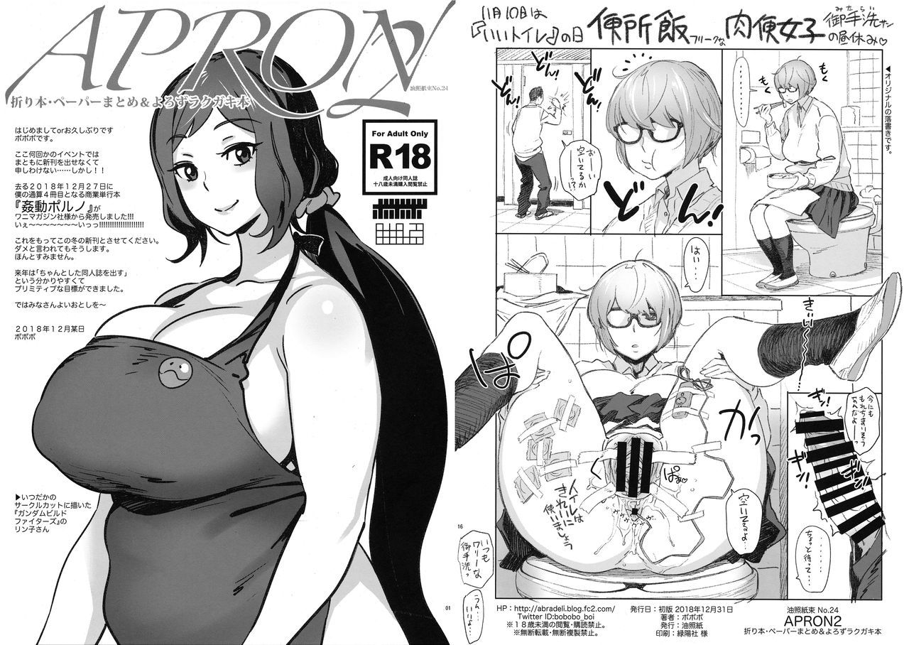 APRON 2 Orihon Paper Matome & Yorozu Rakugaki Bon page 1 full