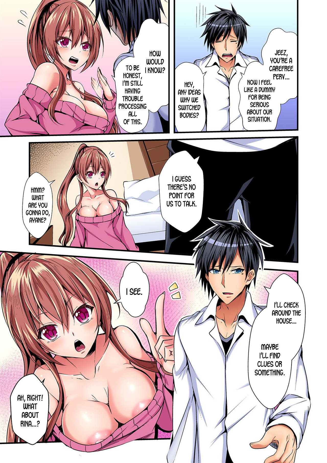 Irekawatte Dotabata Ecchi! ~Aya-nee no Binkan na Karada ni Ore wa Taerarenai  | Switch bodies and have noisy sex! I can't stand Ayanee's sensitive body 1-6 page 8 full