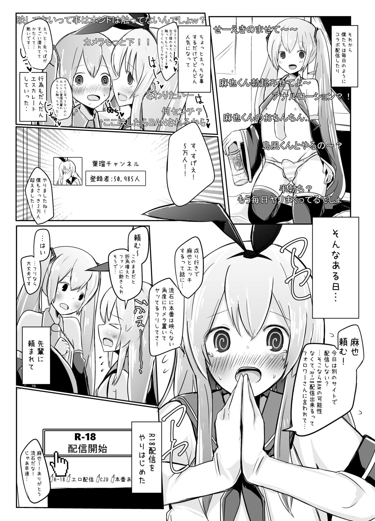 Shima x Miku Ecchi Haishin Yattemita page 9 full