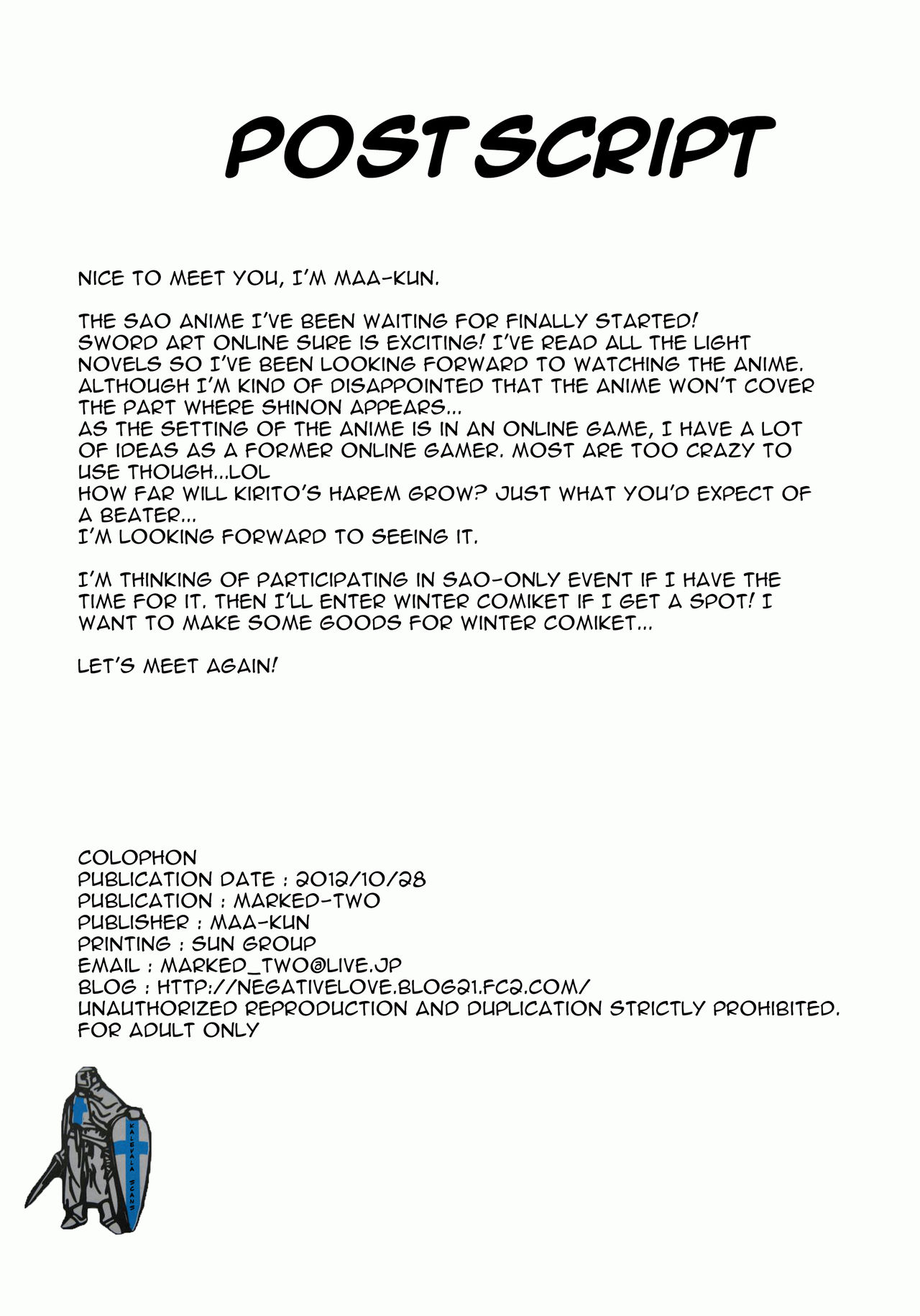 SAO Darkness ~Sore Ike! Saizensen-kun~ | Go Wild, Frontline-kun! page 9 full