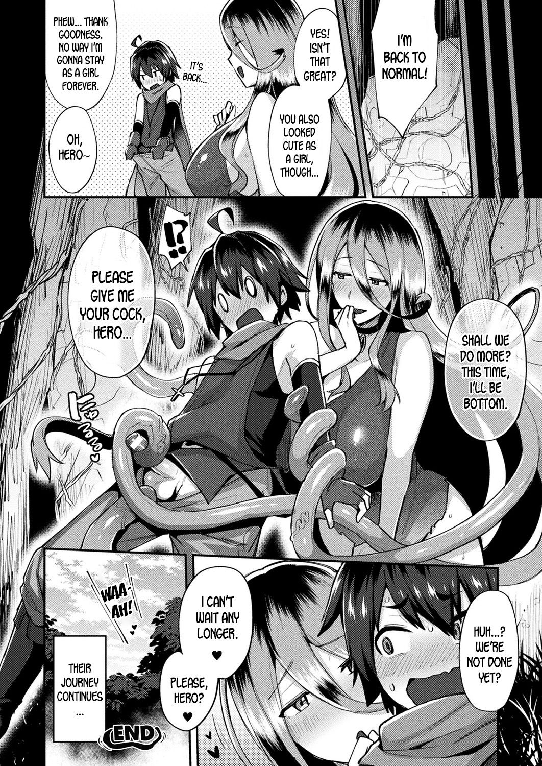 Shokushu-san to Yuusha-kun ~Nazo no Kinsho de Seitenkan!?~ | Tentacle-san and Hero-kun - Gender Bending Through the Mysterious Forbidden Book?! page 10 full