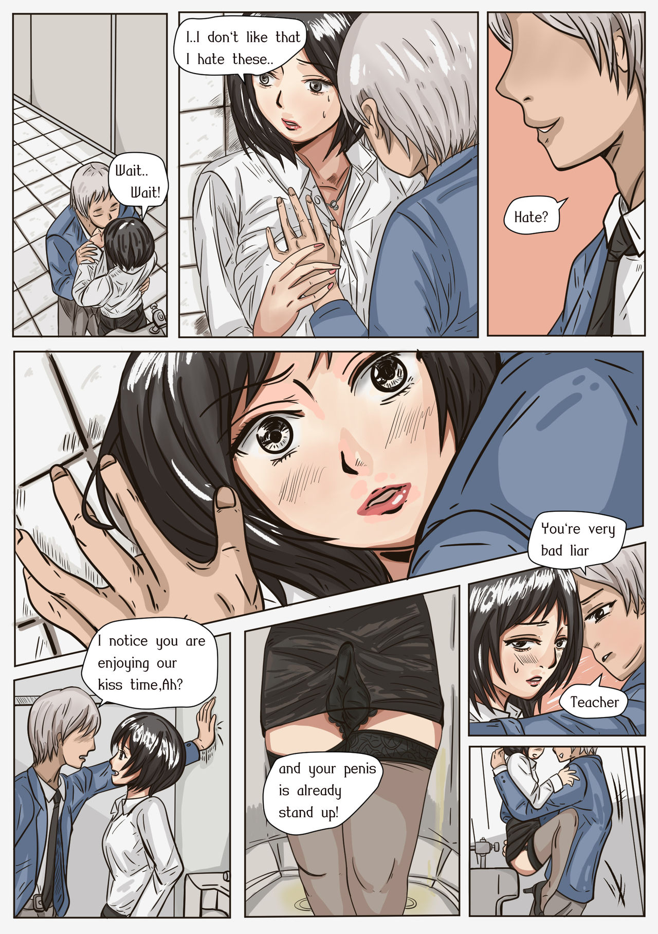 Trap teacher in toilet, extend page 6 full