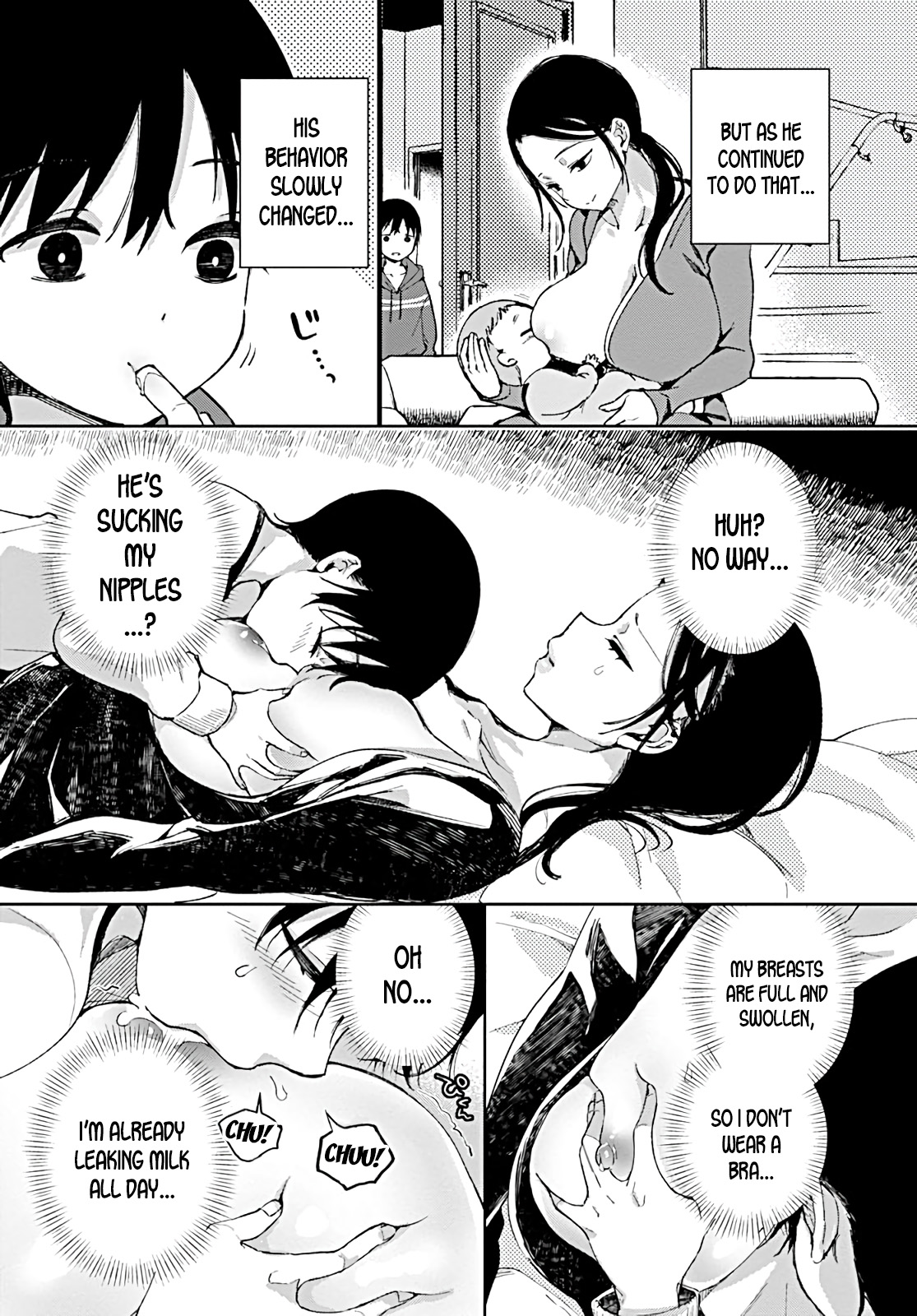 Jitsubo no Kyonyuu o Musaboru Shota wa Aijou to Bonyuu o Sosogareru | Pouring love and breast milk into the shota who craves his mother’s big breasts page 3 full