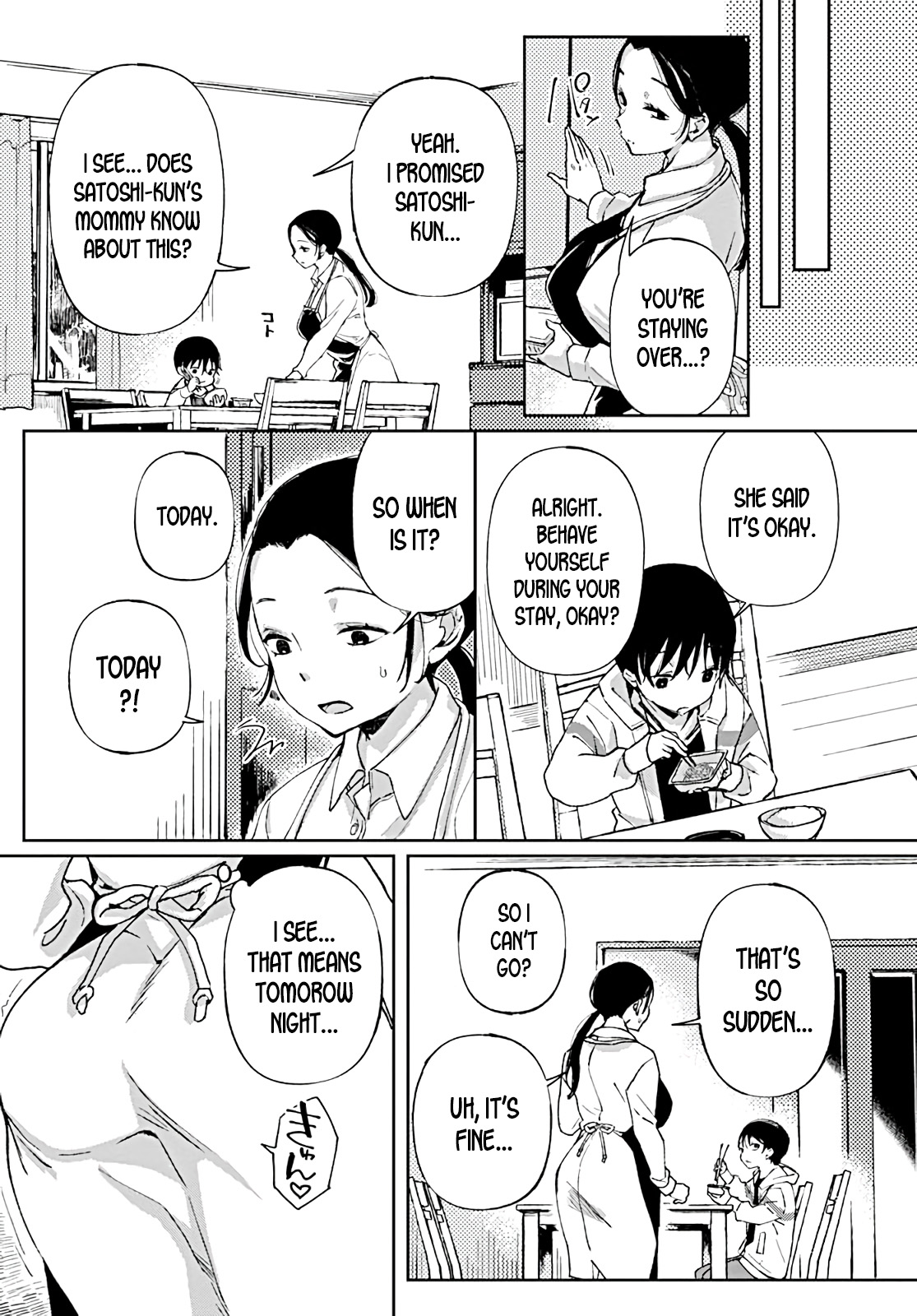 Jitsubo no Kyonyuu o Musaboru Shota wa Aijou to Bonyuu o Sosogareru | Pouring love and breast milk into the shota who craves his mother’s big breasts page 9 full