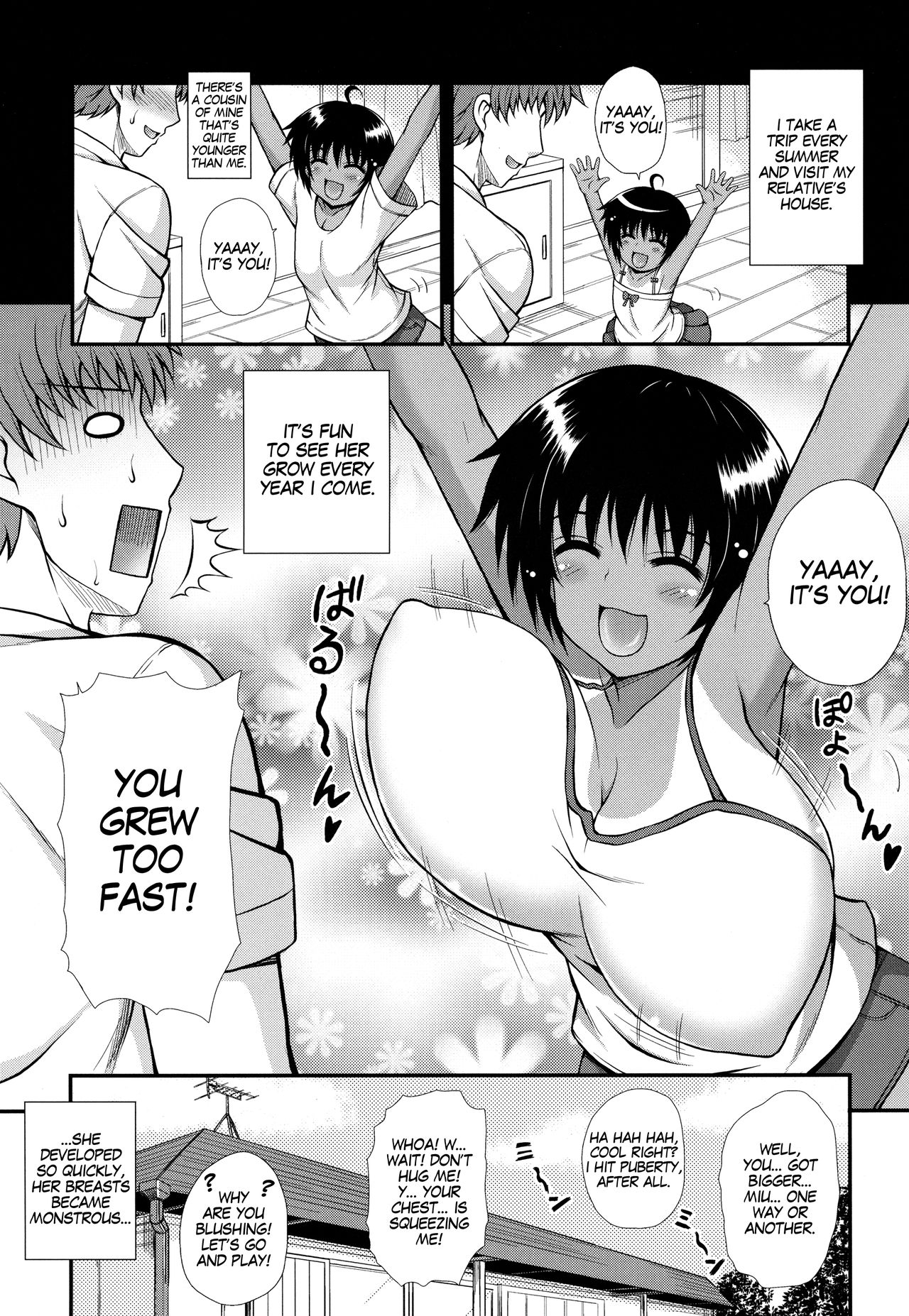 Shinseki no Onnanoko ga Kyuuseichou Shite Bakunyuu ni Narimashita | A relative of yours develops suddenly and gets MASSIVE TITS page 4 full