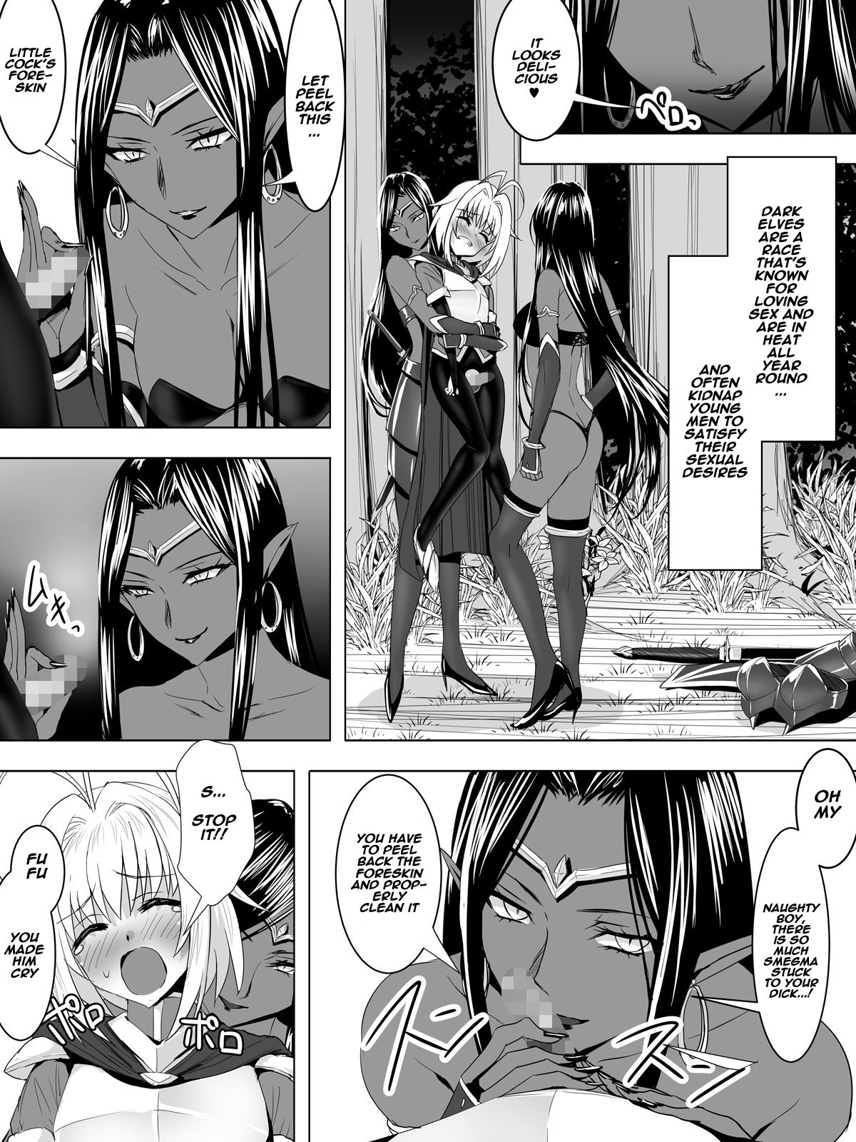 Minarai Mahoutsukai ga Hatsujouki no Dark Elf ni Mori de Souguu Shite Gyaku Rape Sarechau Ohanashi | An apprentice sorcerer encounters dark elves who are in heat in the forest and gets reverse raped page 6 full