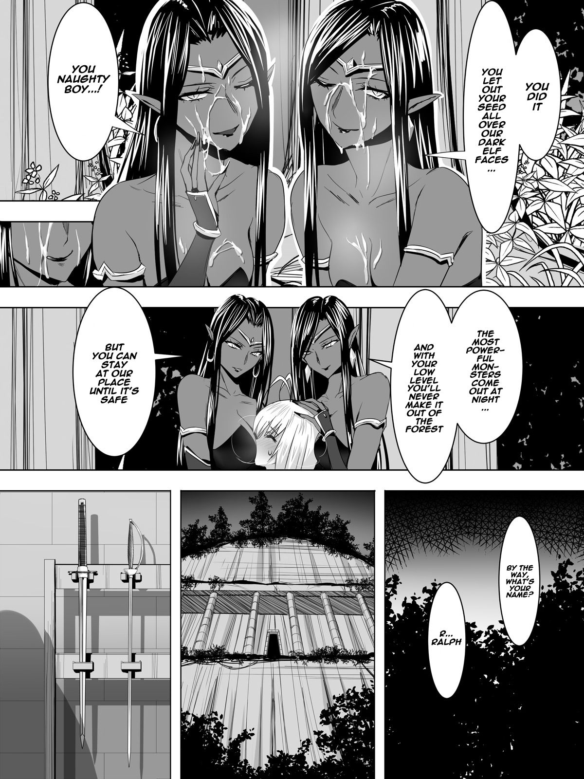 Minarai Mahoutsukai ga Hatsujouki no Dark Elf ni Mori de Souguu Shite Gyaku Rape Sarechau Ohanashi | An apprentice sorcerer encounters dark elves who are in heat in the forest and gets reverse raped page 9 full