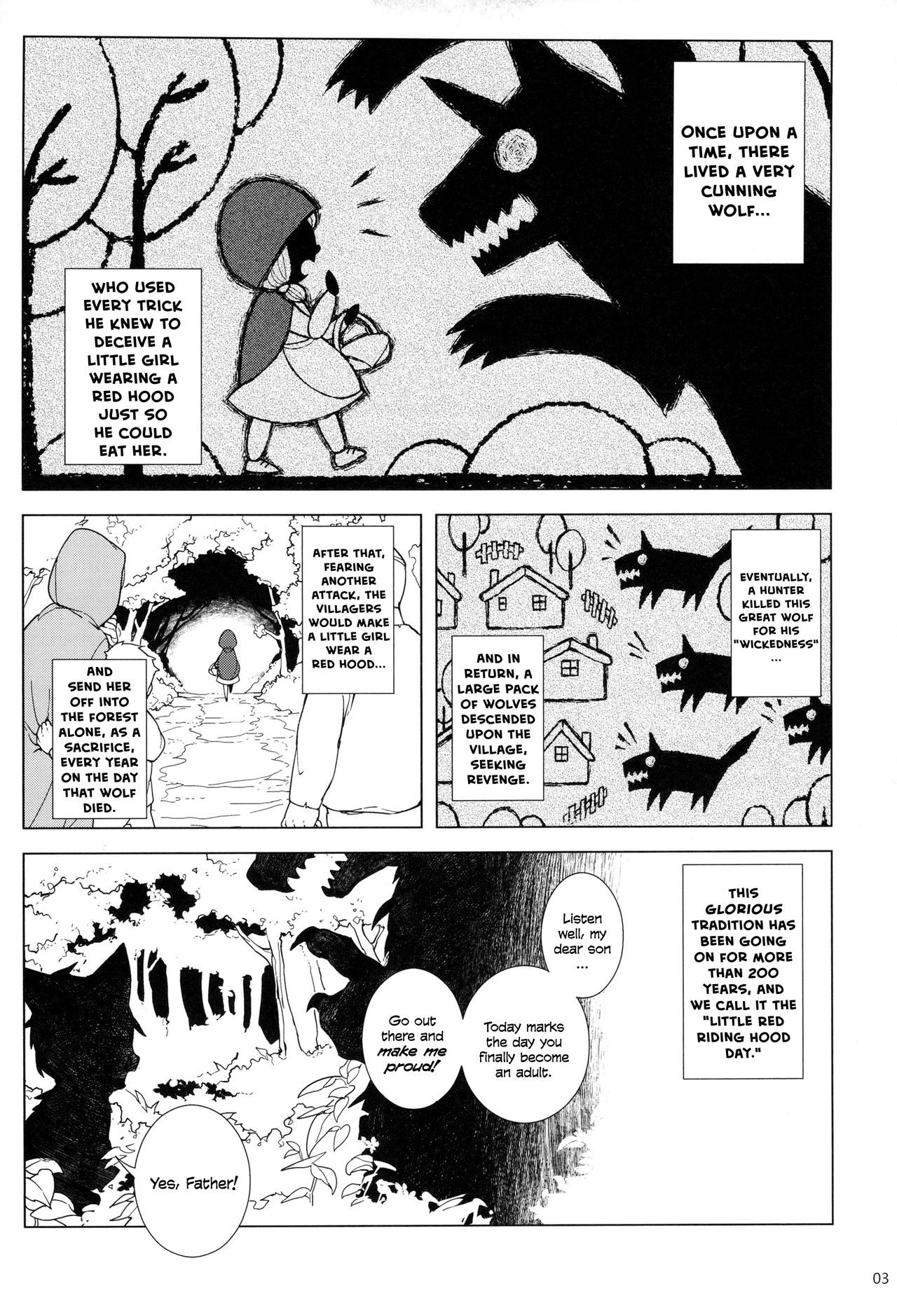 Dounen Hakai ~Ookina Akazukin & Chiisaki Ookami~ - Big Red Riding Hood and the little wolf. page 4 full