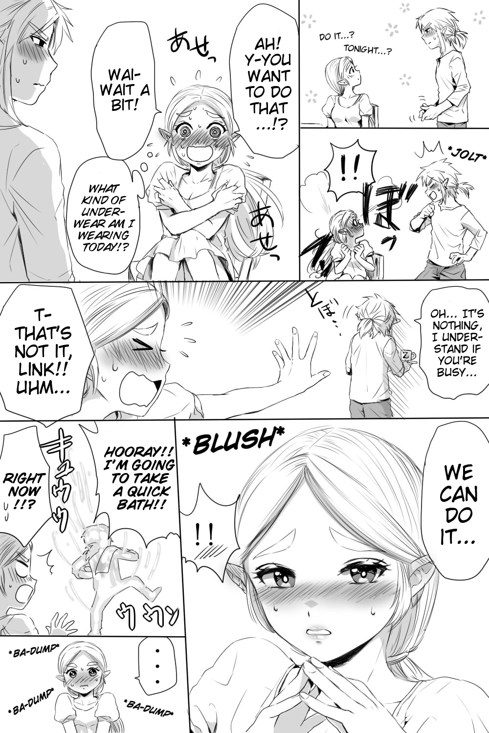 BreaWi no LinZel ga Hitasura Ichaicha Shite Sukebe na Koto Suru Manga | A BoTW manga where Link and Zelda earnestly flirt and do lewd things page 2 full