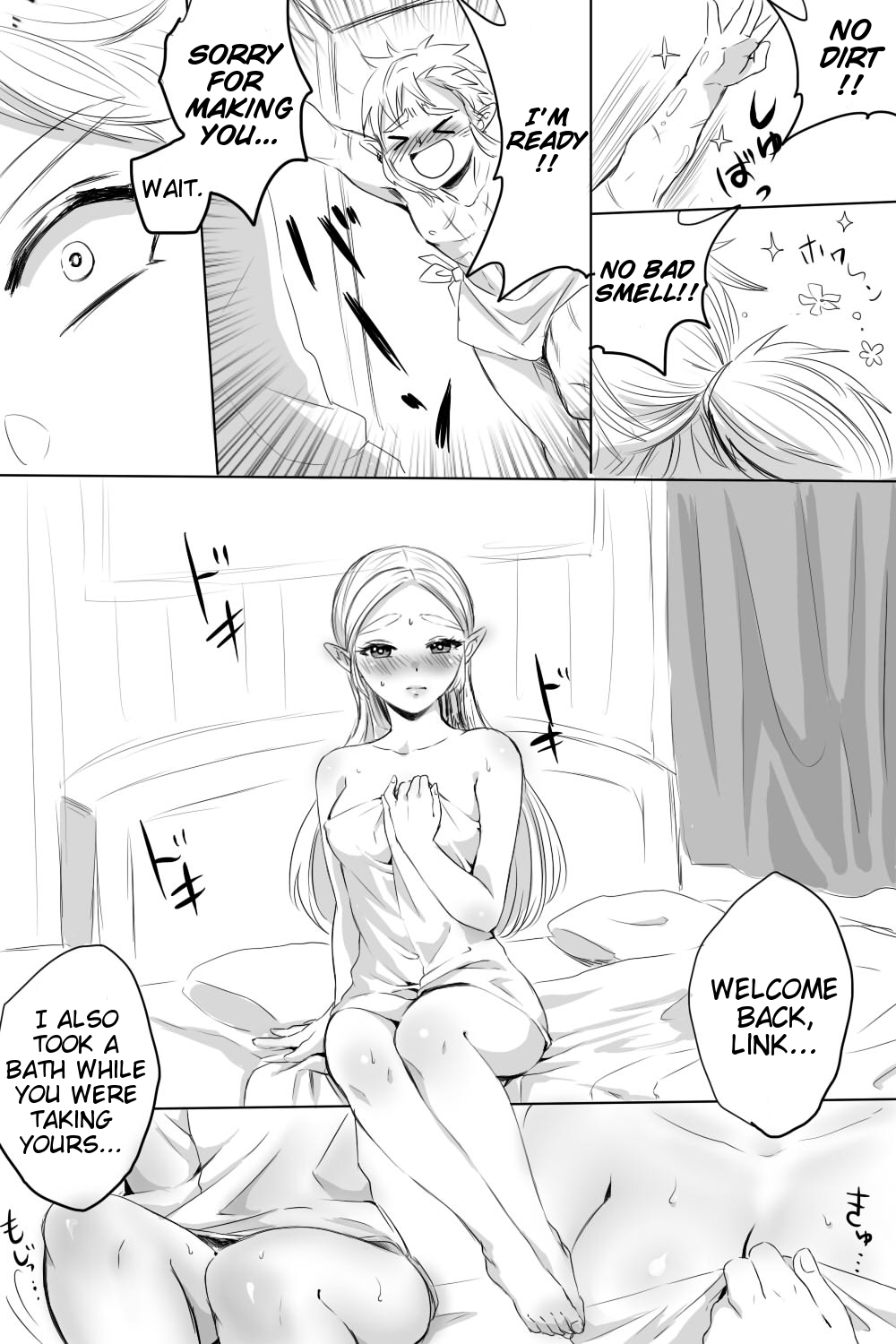 BreaWi no LinZel ga Hitasura Ichaicha Shite Sukebe na Koto Suru Manga | A BoTW manga where Link and Zelda earnestly flirt and do lewd things page 3 full