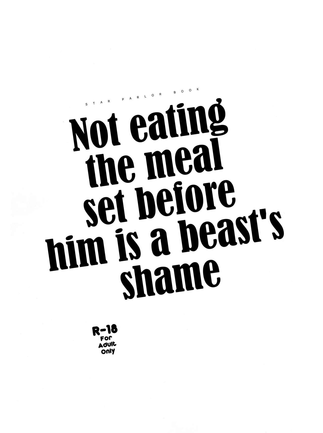 Suezen kuwanu wa kemono no haji | Not eating the meat set before him is a beast's shame page 2 full