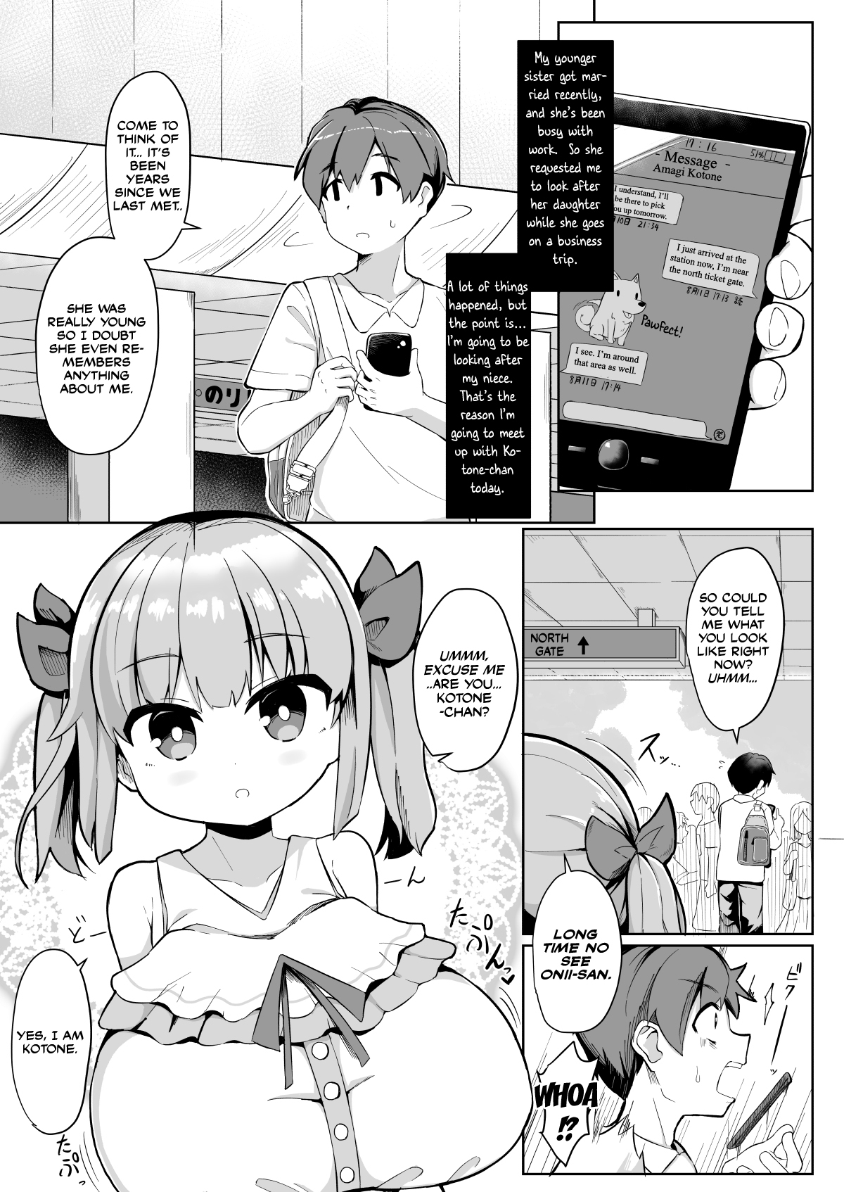 Hisashiburi ni Atta Imouto no Musume ga Kyonyuu de Osumashiya-san ni Nattemashita. page 2 full