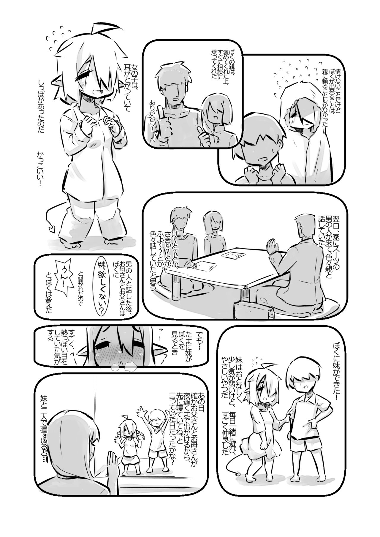 Hatsujou shita Kyonyuu Imouto Succubus ni Osowareta kedo Ani to Shite Ganbaru Hanashi page 9 full