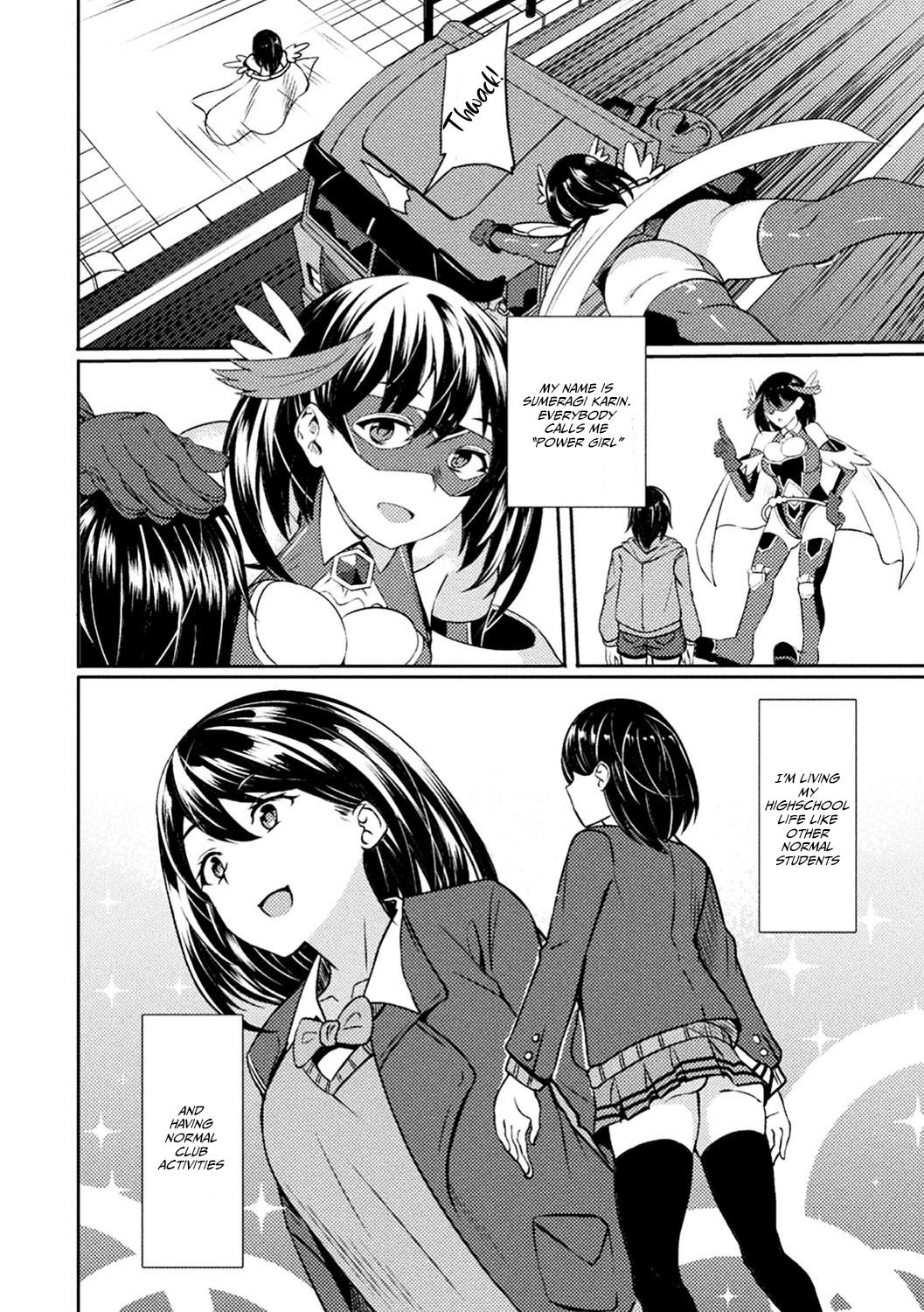 Power Girl ~JK Super Heroine no Saiin Darakuki~ Ch. 1|Power Girl ~JK Super Heroine's Aphrodisiac Corruption Record~ Ch. 1 page 4 full