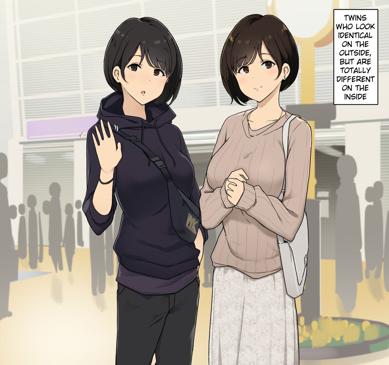 Seikaku ga Seihantai na Futago to Tsukiatte 3P Sex Suru Ohanashi page 1 full