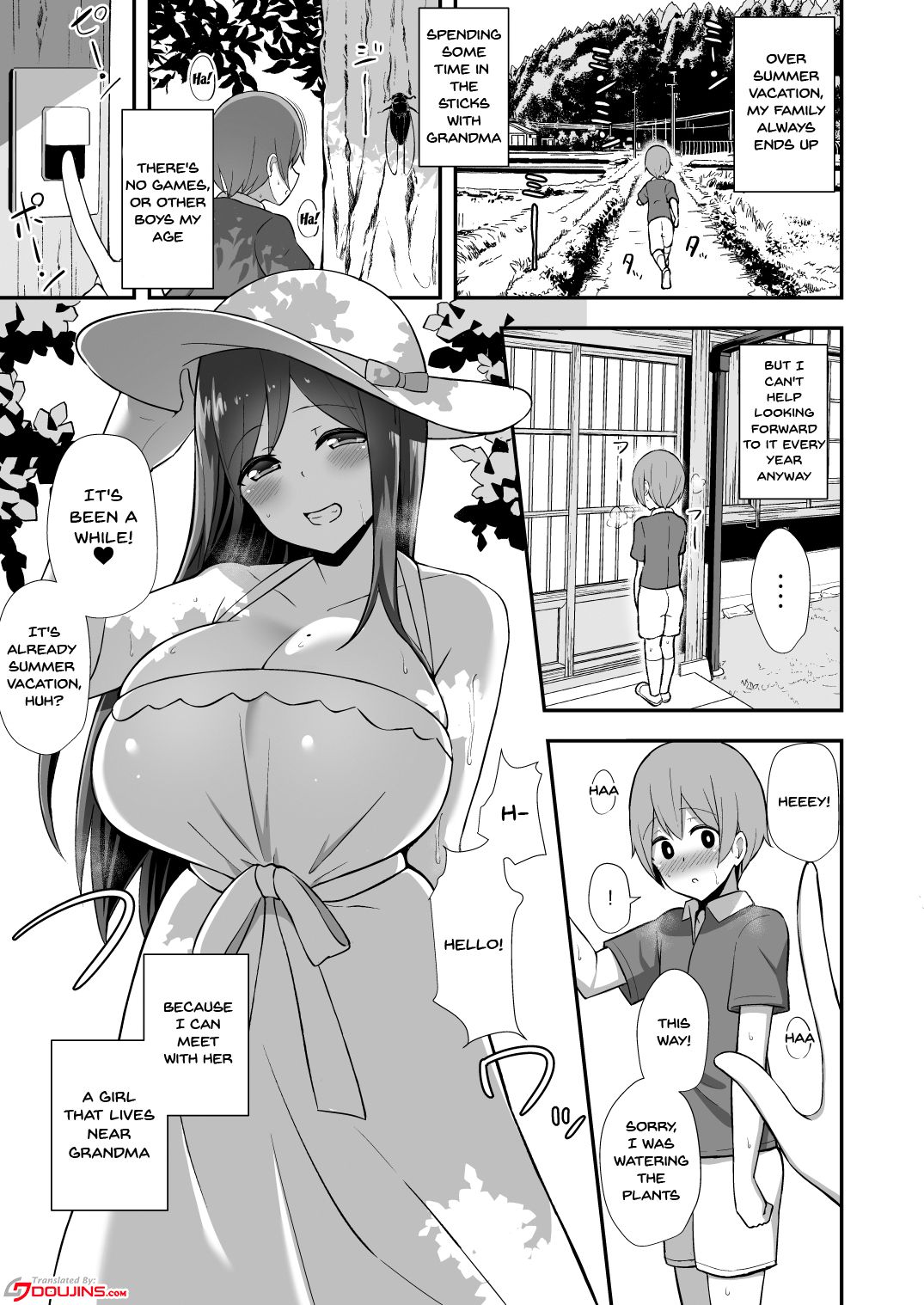 Shiro OnePi Onee-san to Babubabu Inaka Ecchi | Baby Sex With The Onee-San In the Sundress page 2 full