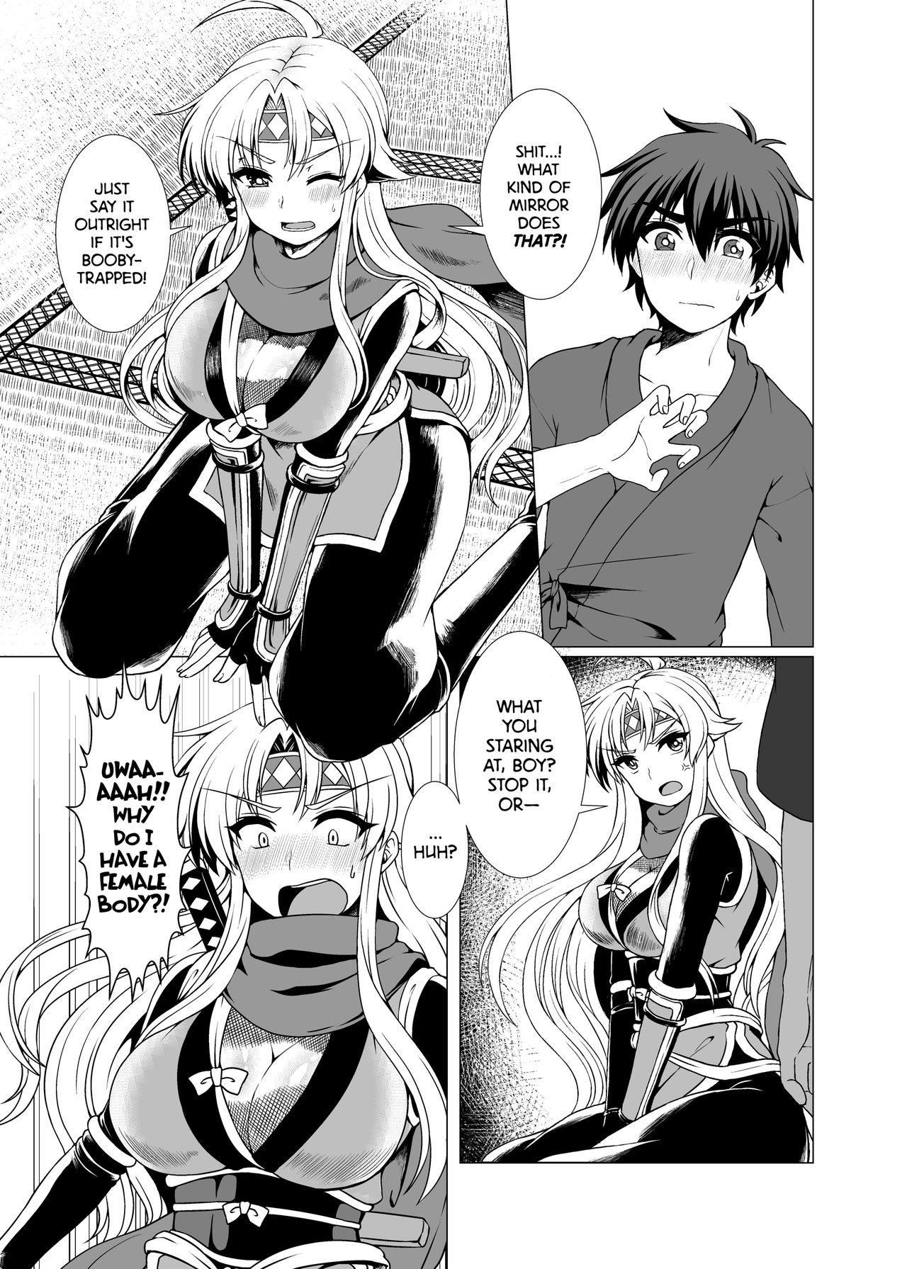 Inka Ranman ~Youshi Bitai no Yami no Shinobi, Kyousei Nyotaika~ | Lewd Flower Bloom! Flirtatious Ninja Thrown into a Woman's Body! page 6 full